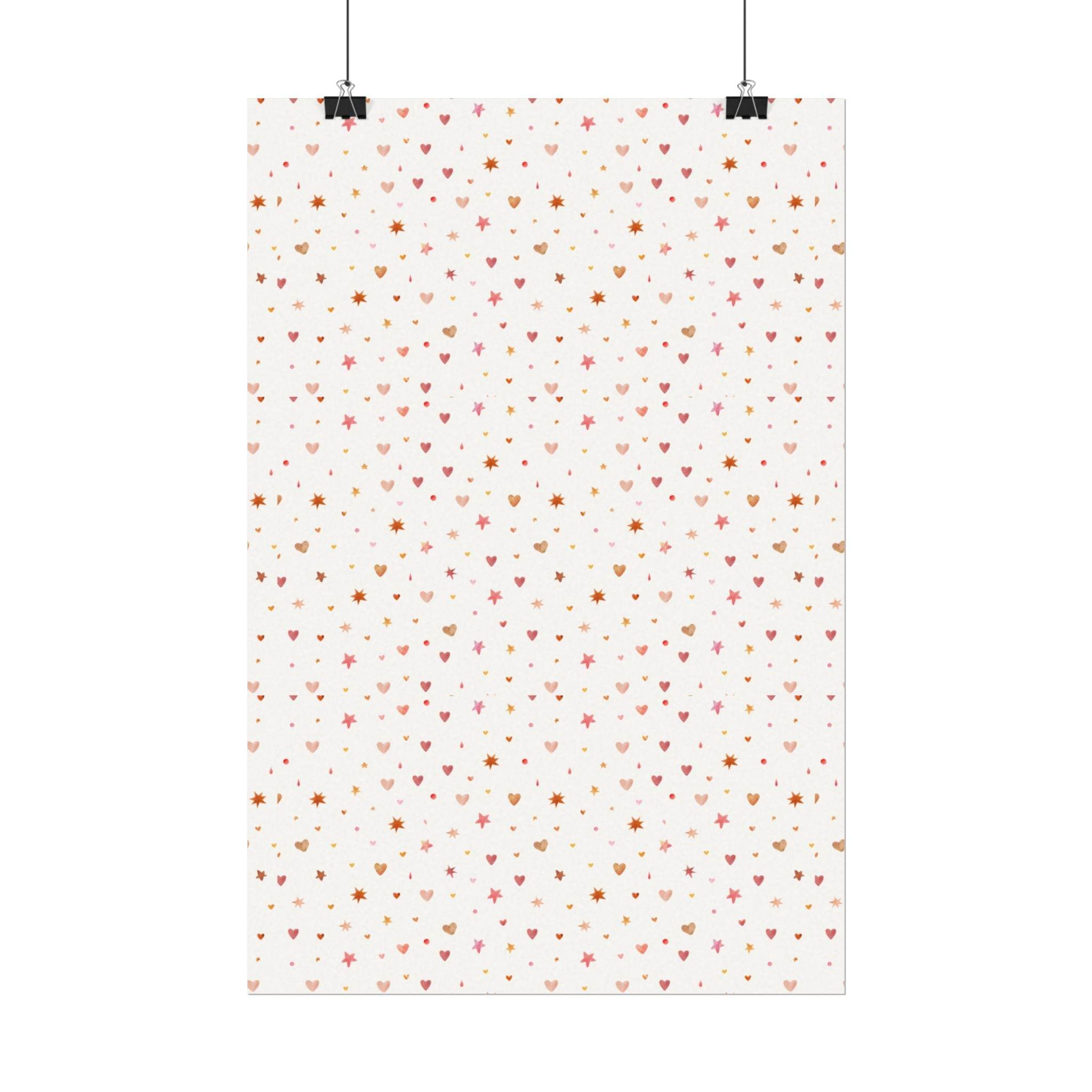 Heart Sparkle Textured Watercolor Matte Posters - Posters - Esmeralda Ecostore