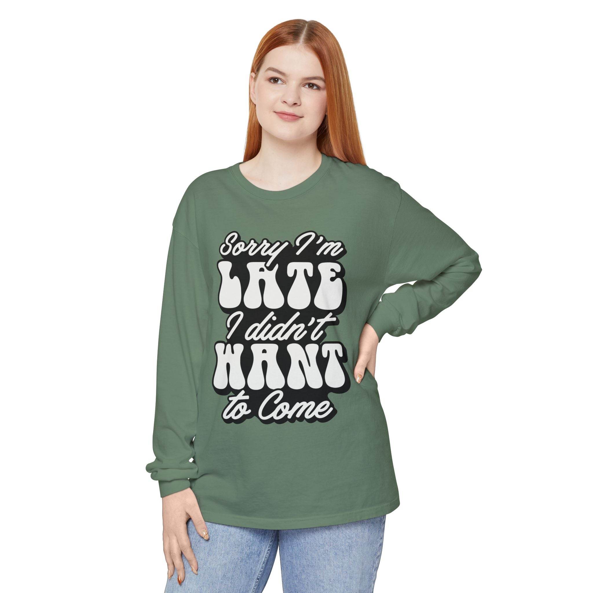 Sarcastic Unisex Garment-Dyed Long Sleeve T-Shirt - Esmeralda Ecostore