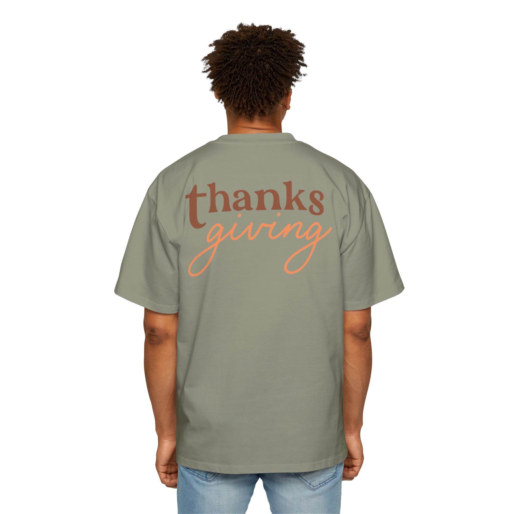 Thanksgiving Men's Heavy Oversized Tee - Esmeralda Ecostore