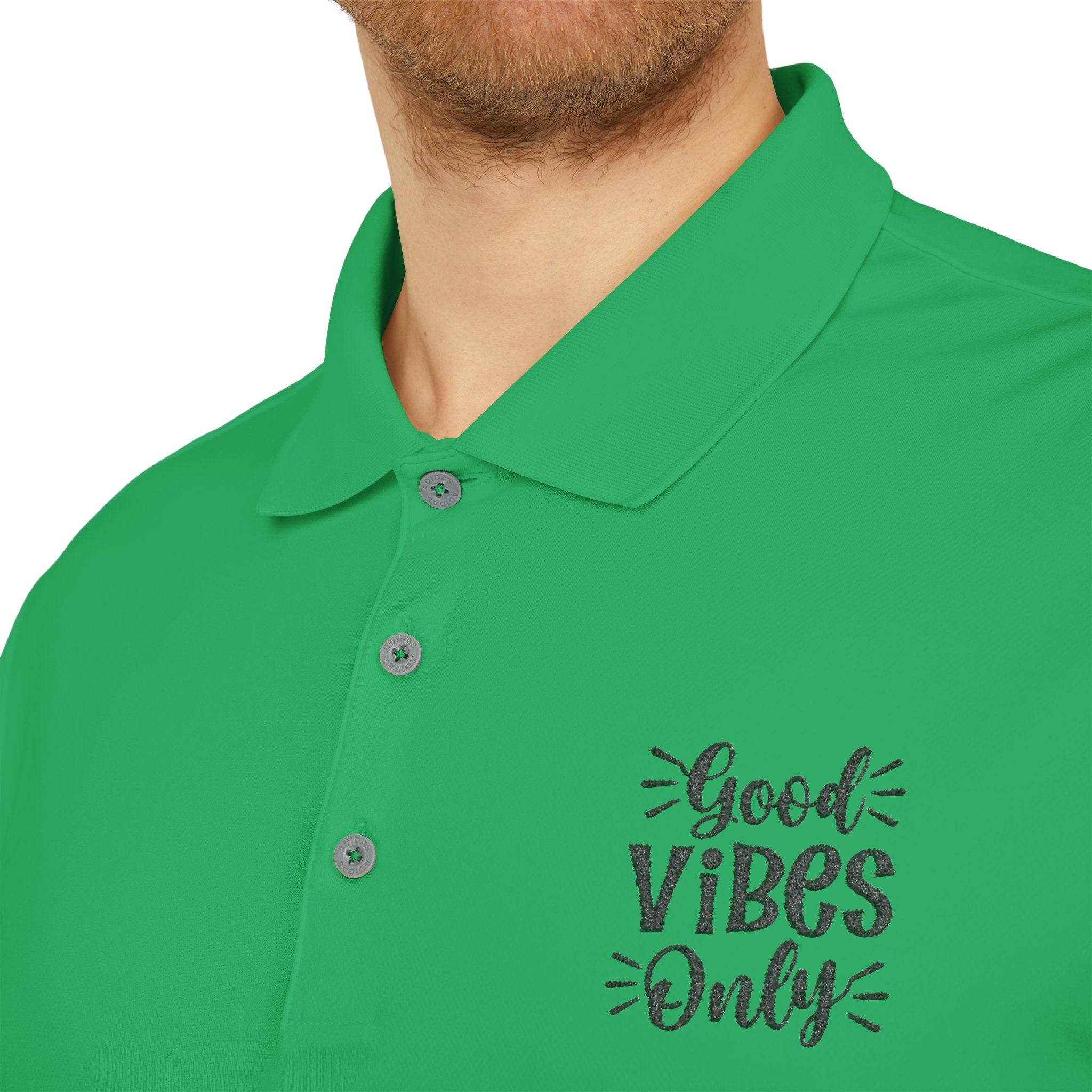 Good Vibes Only Adidas Unisex Performance Polo - Esmeralda Ecostore