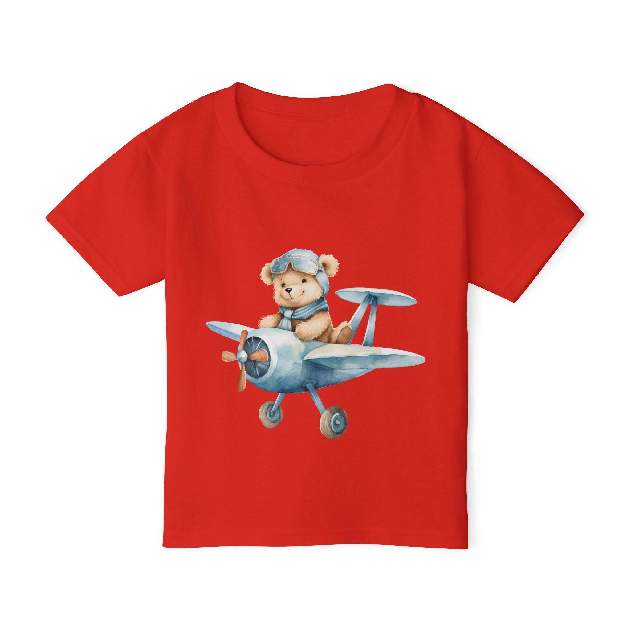 Aviator Bear Heavy Cotton™ Toddler T-shirt - Esmeralda Ecostore