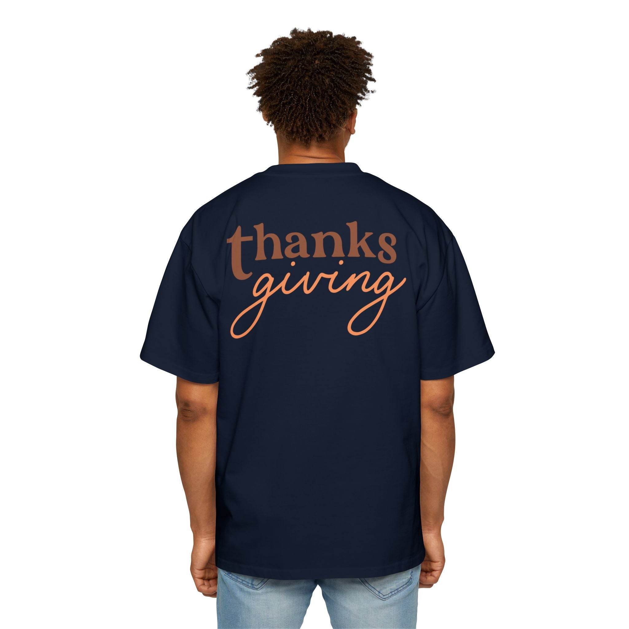 Thanksgiving Men's Heavy Oversized Tee - Esmeralda Ecostore