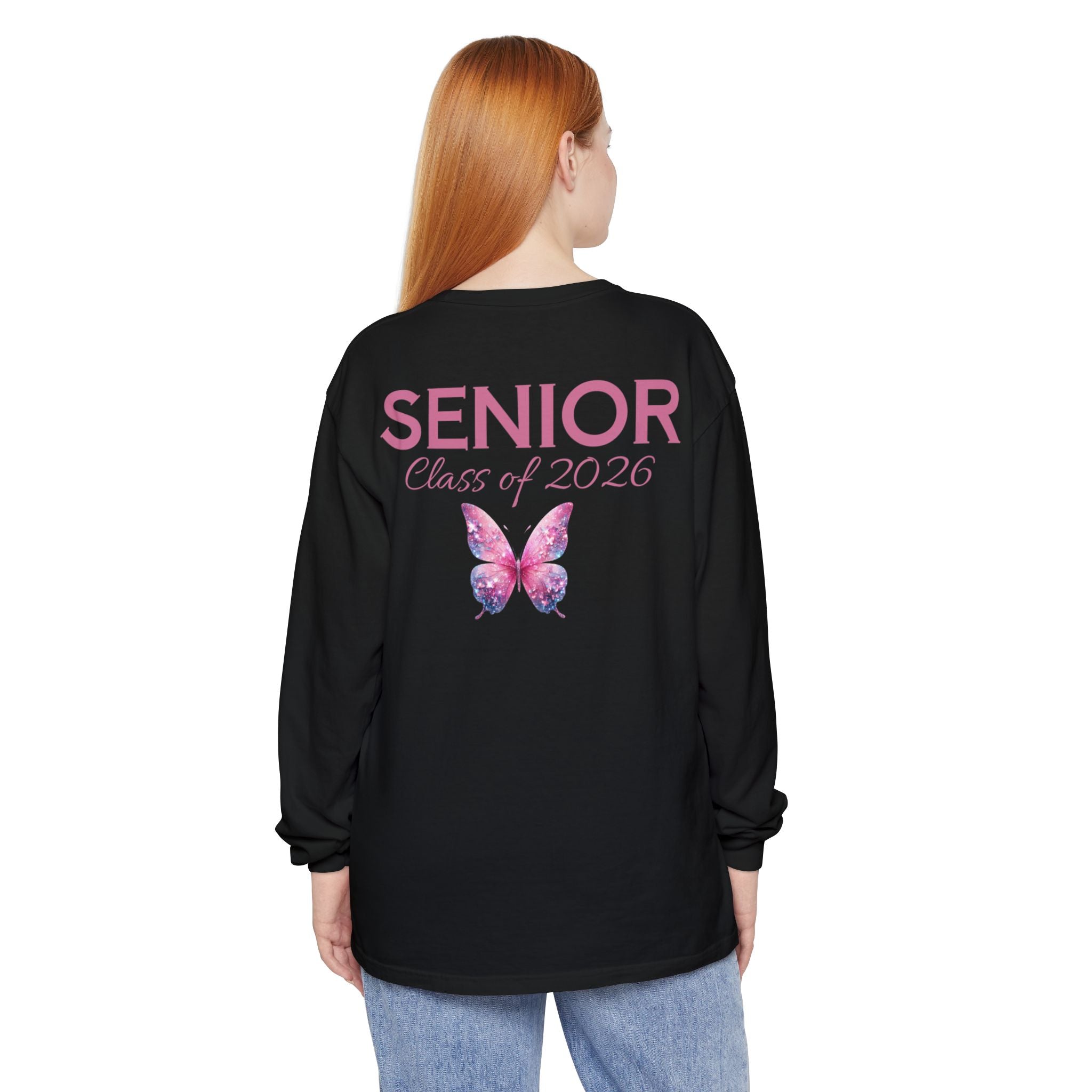 Senior Class of 2026 Butterfly Unisex Garment-Dyed Long Sleeve T-Shirt