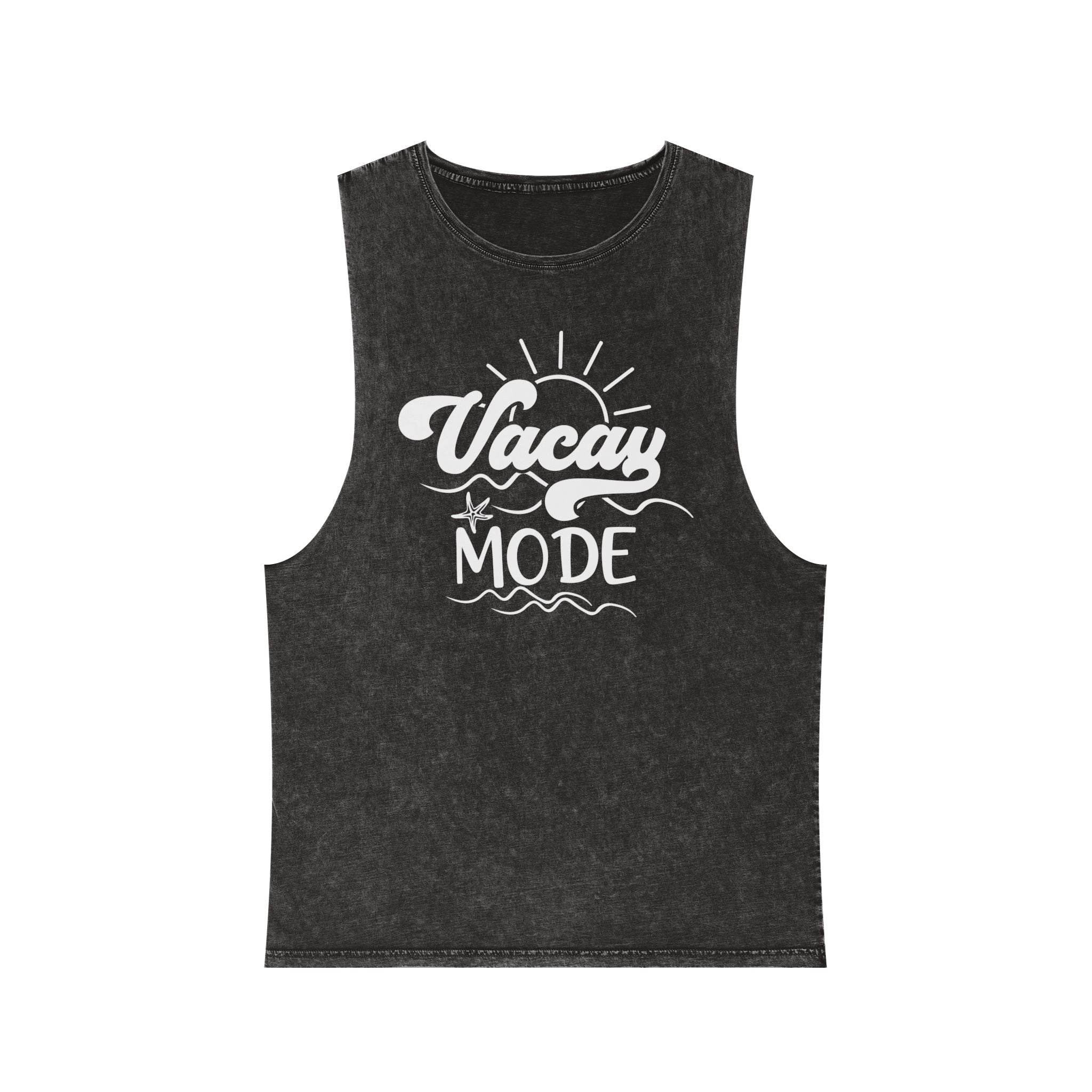 Vacay Mode Unisex Stonewash Tank Top - Esmeralda Ecostore