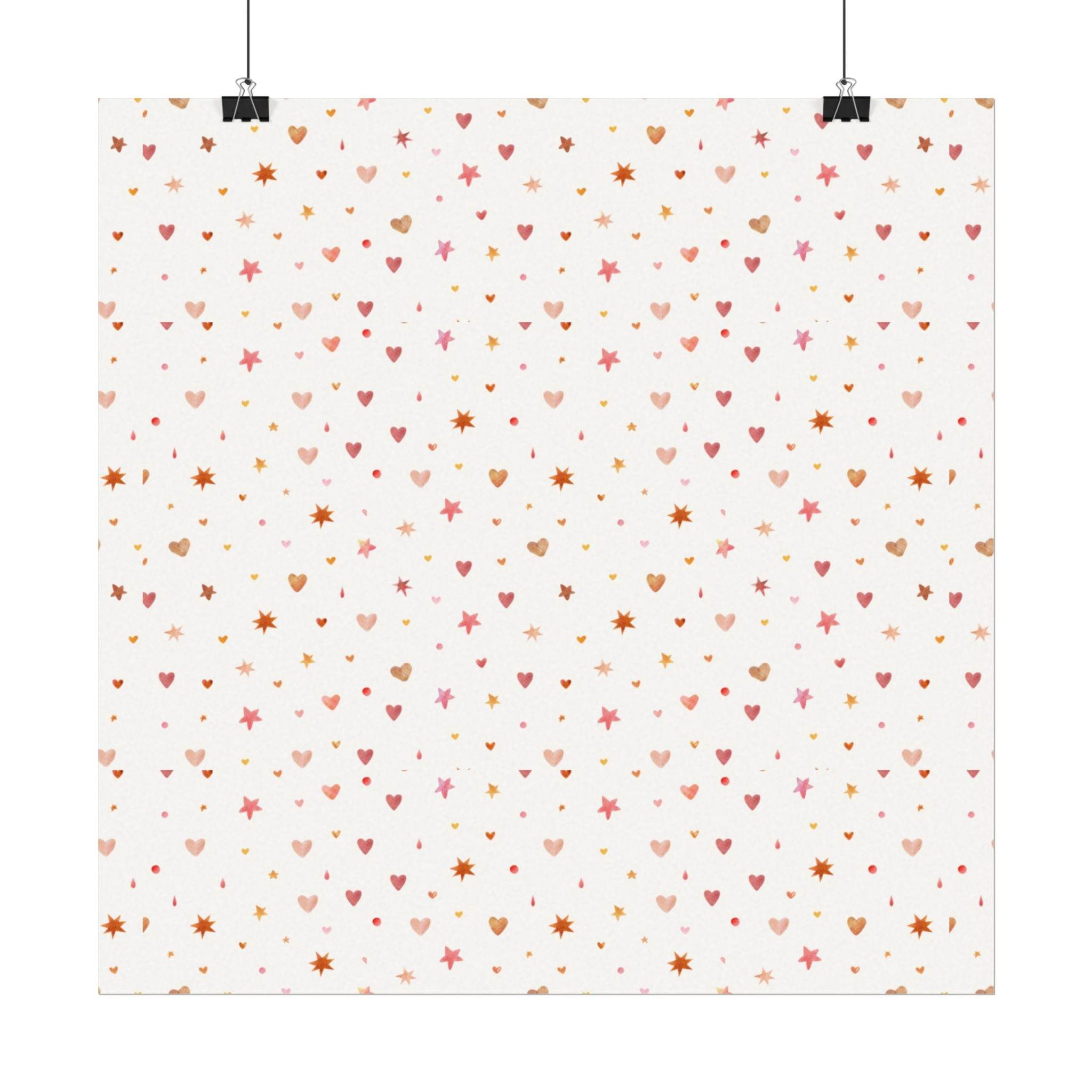 Heart Sparkle Textured Watercolor Matte Posters - Posters - Esmeralda Ecostore