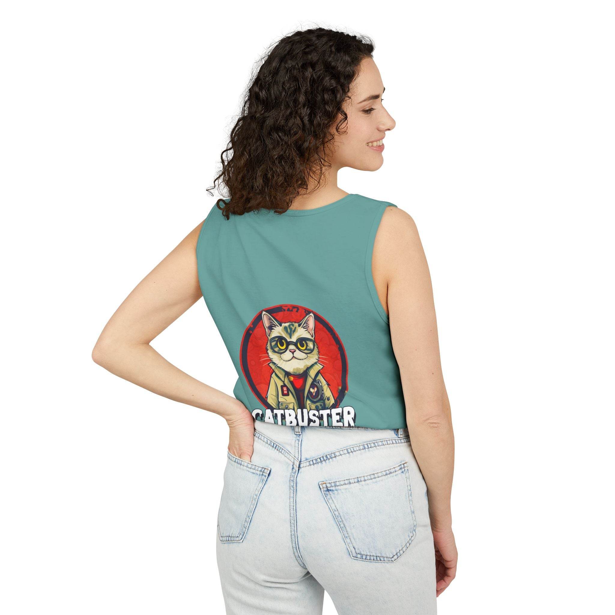 Catbuster Unisex Garment-Dyed Tank Top - Esmeralda Ecostore