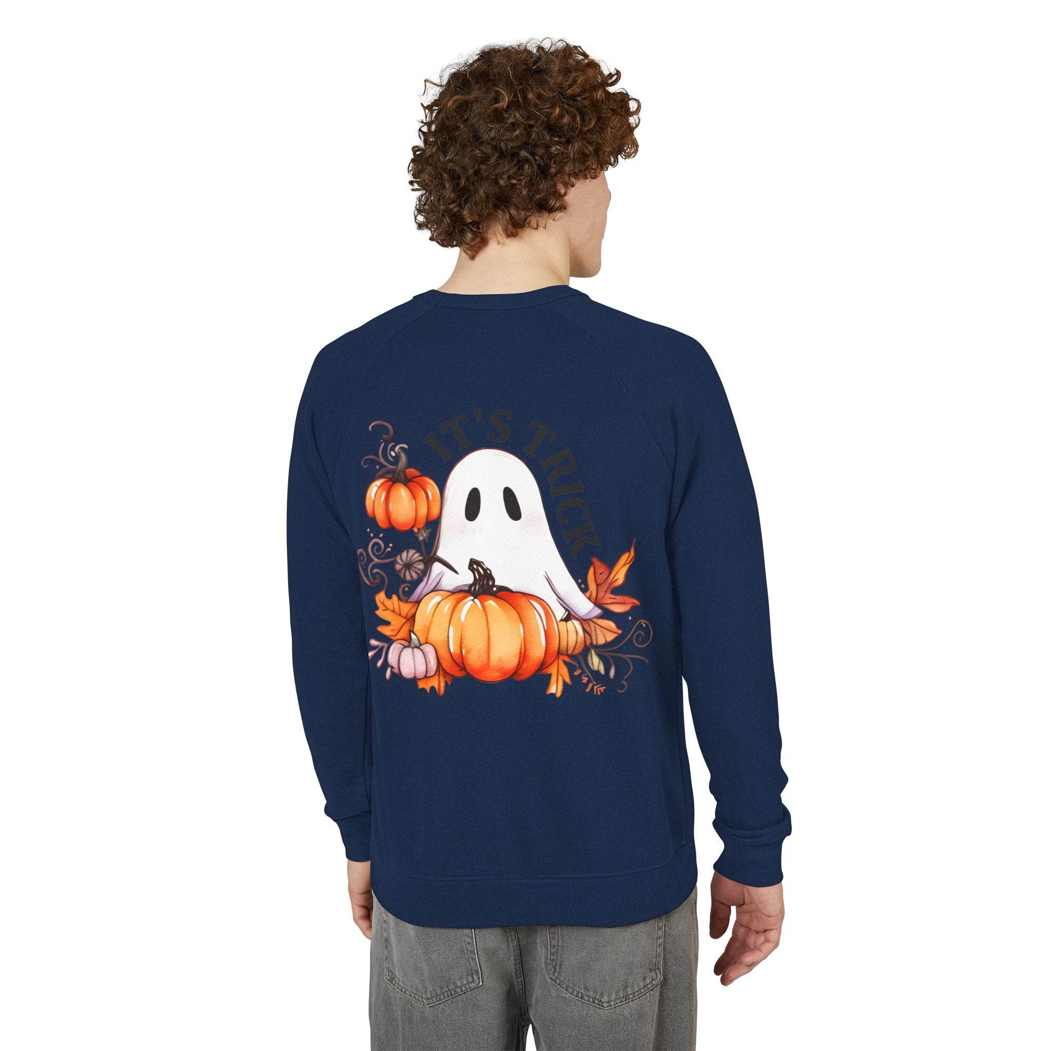 It's Trick Unisex French Terry Raglan Crewneck - Esmeralda Ecostore
