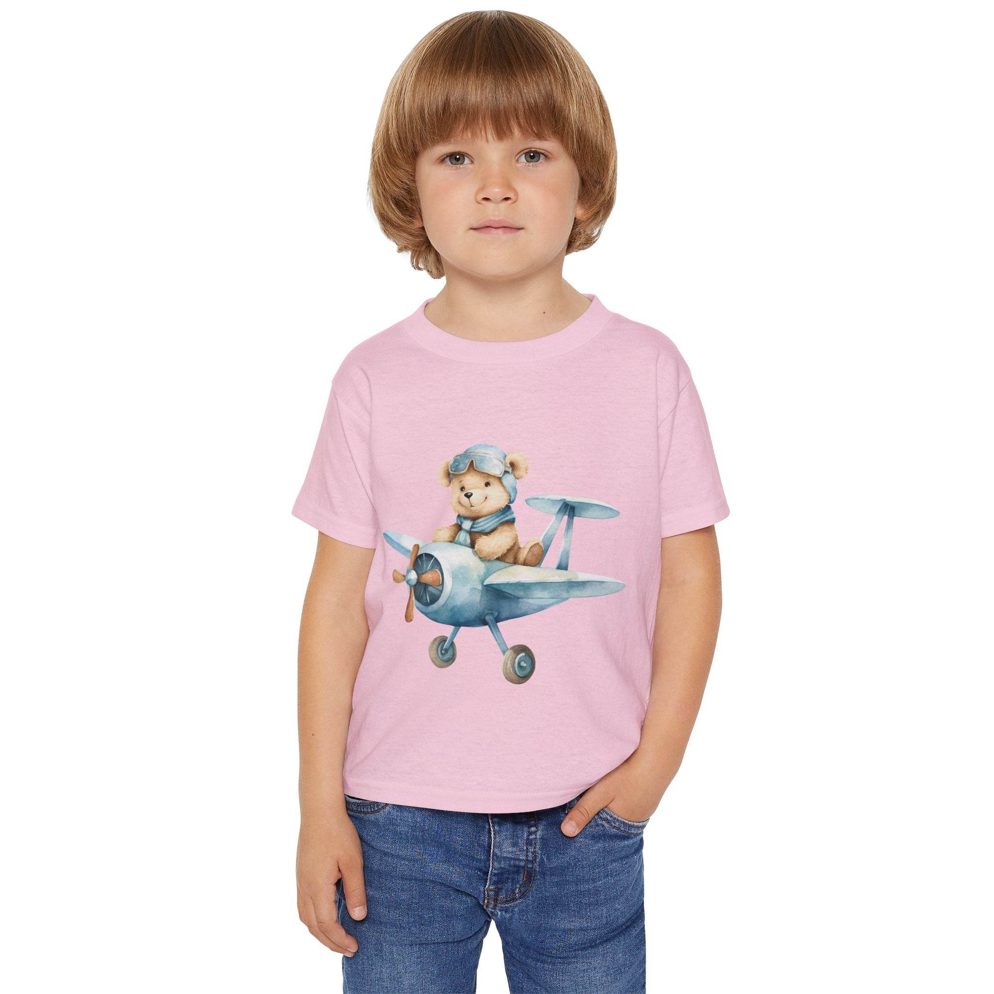 Aviator Bear Heavy Cotton™ Toddler T-shirt - Esmeralda Ecostore