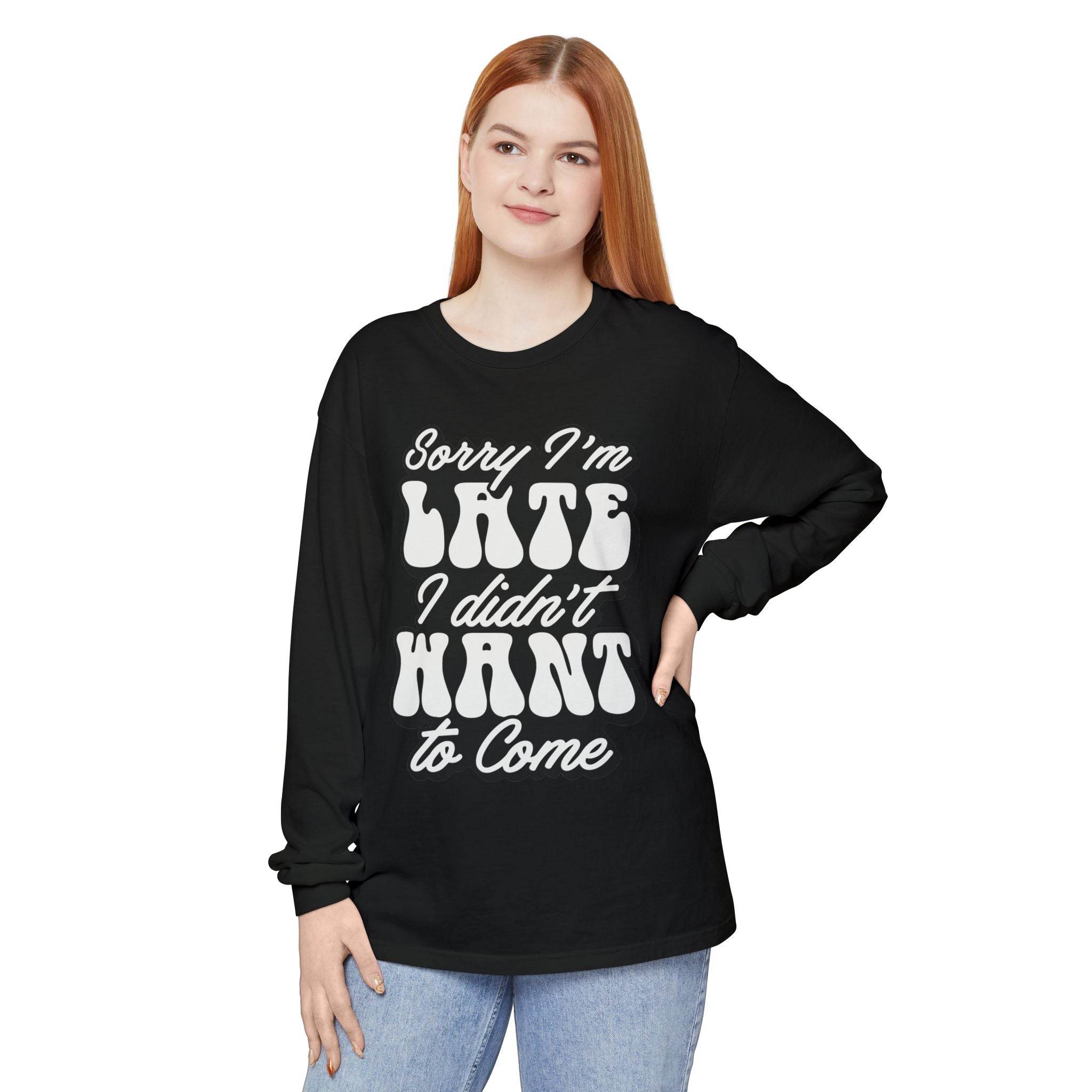 Sarcastic Unisex Garment-Dyed Long Sleeve T-Shirt - Esmeralda Ecostore