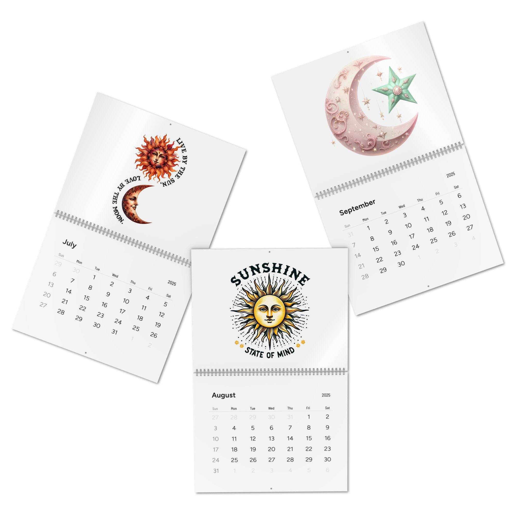Cosmic Rhythms Standard Wall Calendar 2025 - Stationery Accessories - Esmeralda Ecostore
