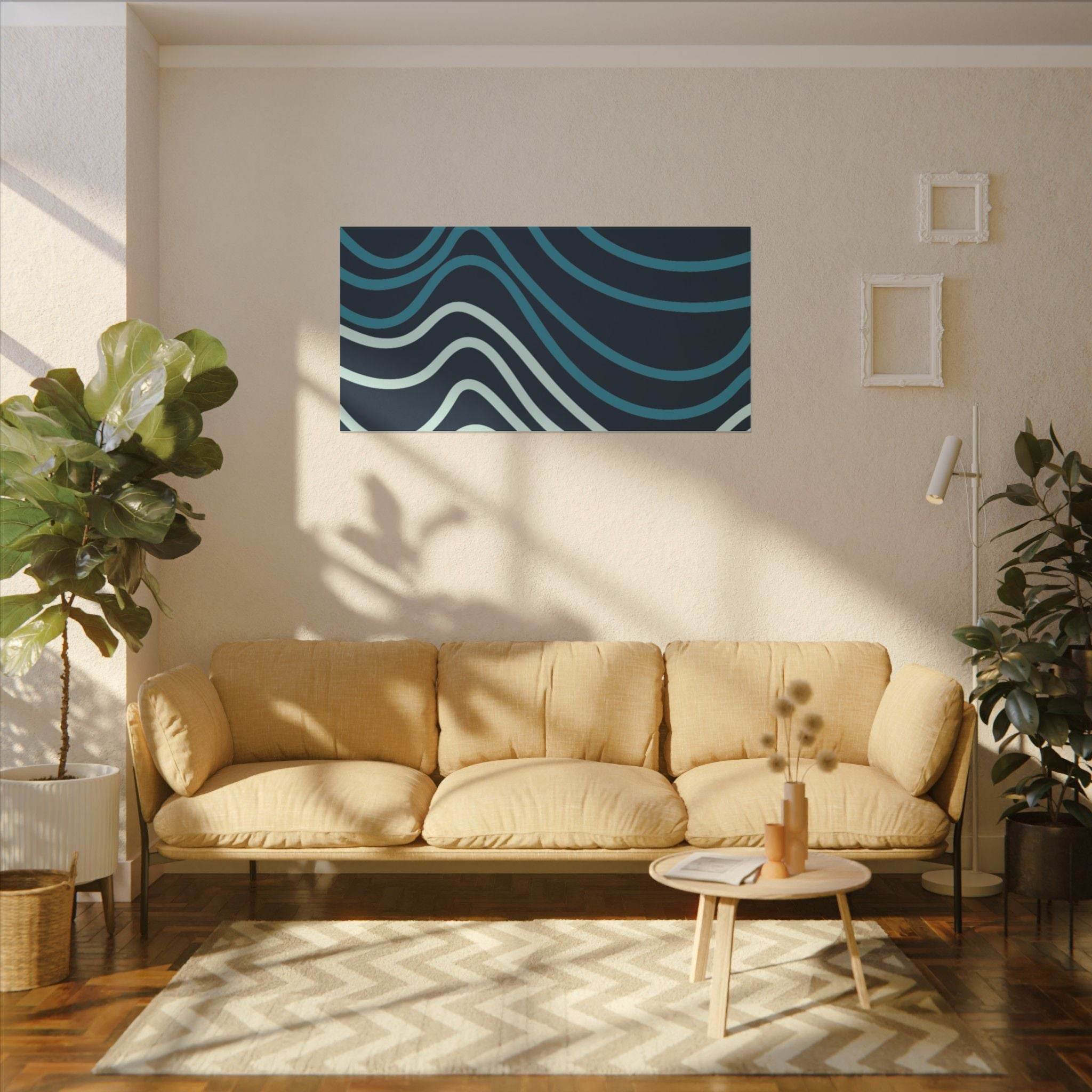 Wiggle Waves Matte Canvas Stretched Multi-Size - Esmeralda Ecostore