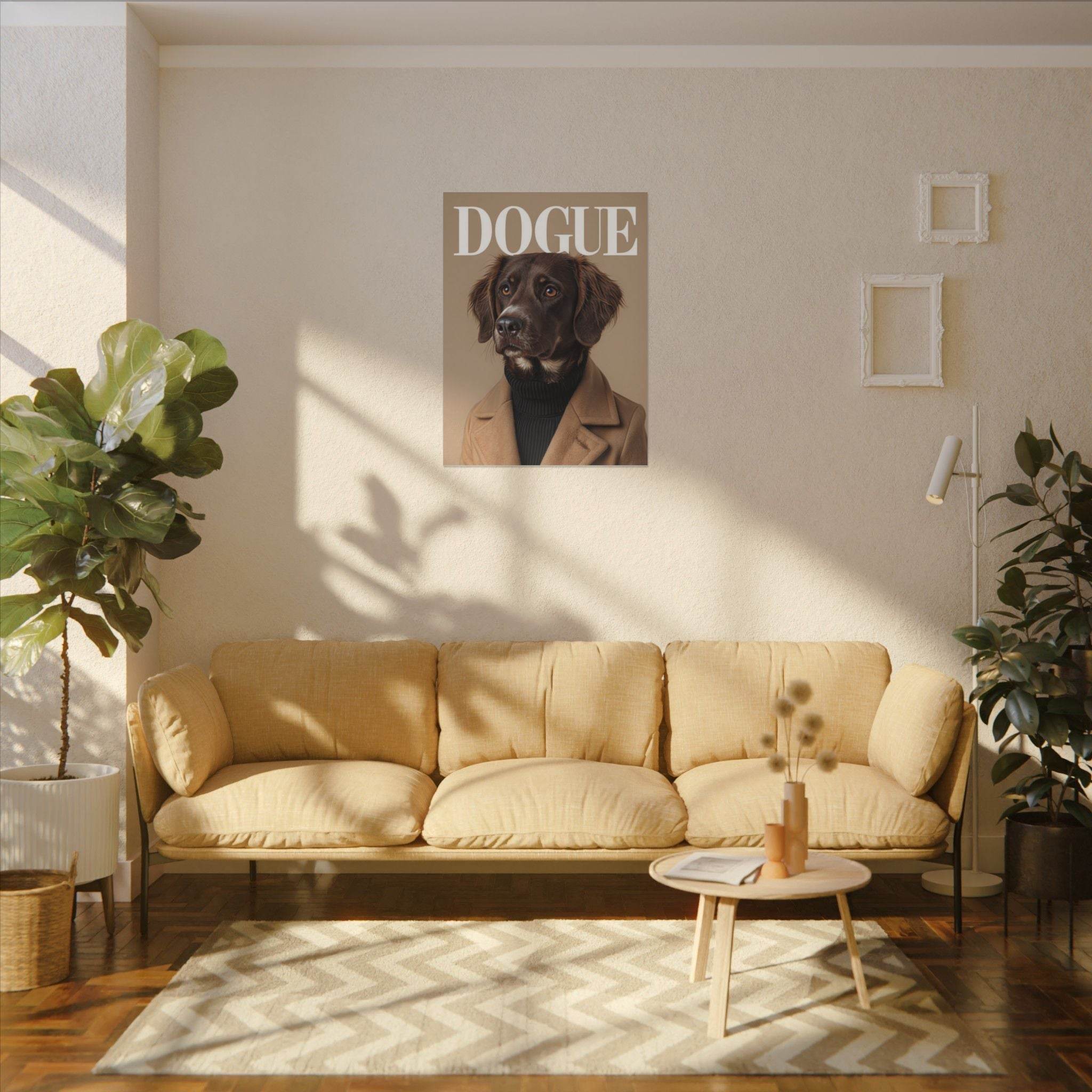 Stylish Dog Art Print Matte Canvas Stretched 0.75" - Multi-Size