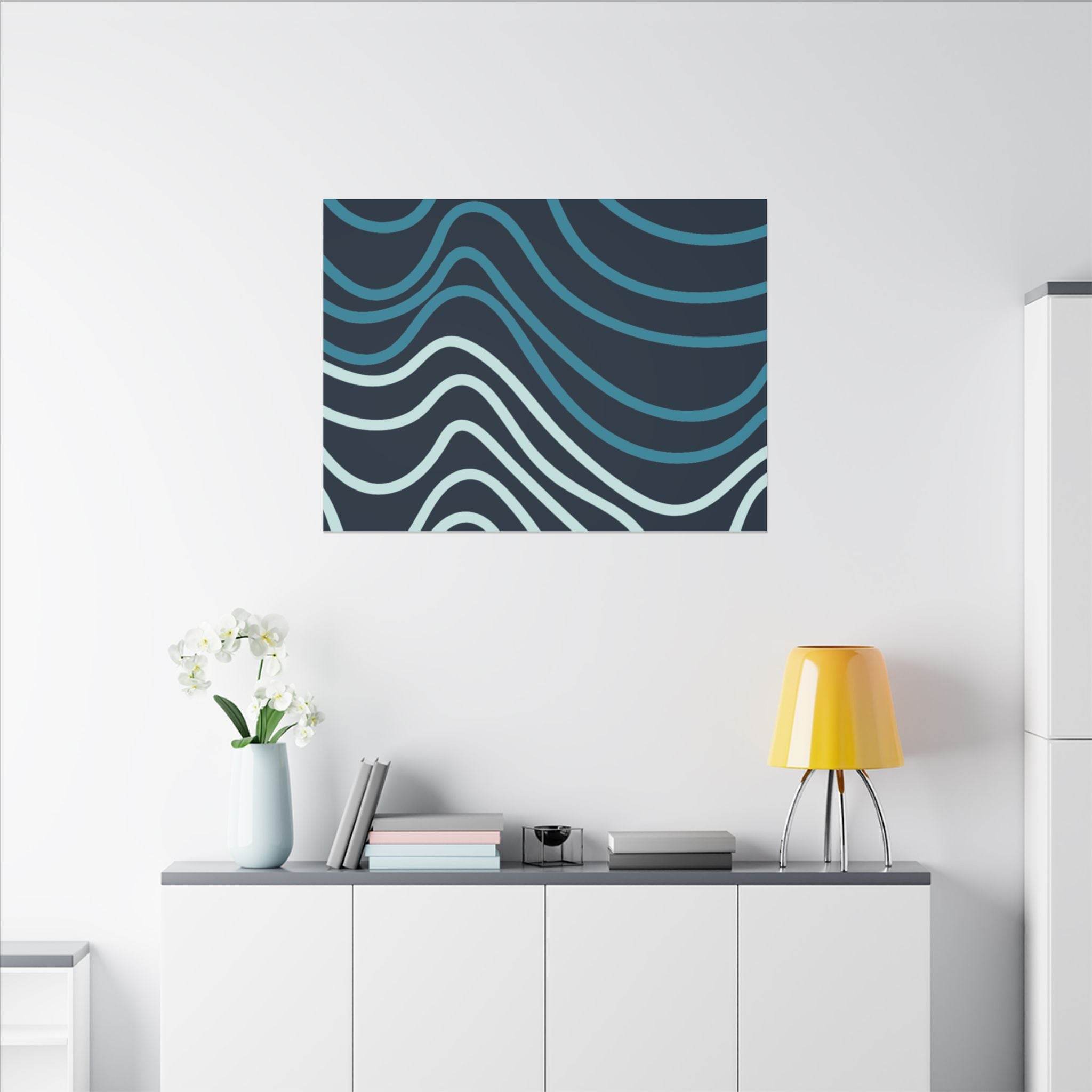 Wiggle Waves Matte Canvas Stretched Multi-Size - Esmeralda Ecostore