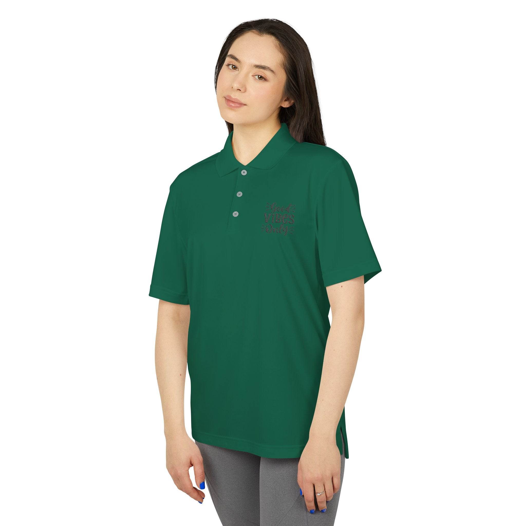 Good Vibes Only Adidas Unisex Performance Polo - Esmeralda Ecostore