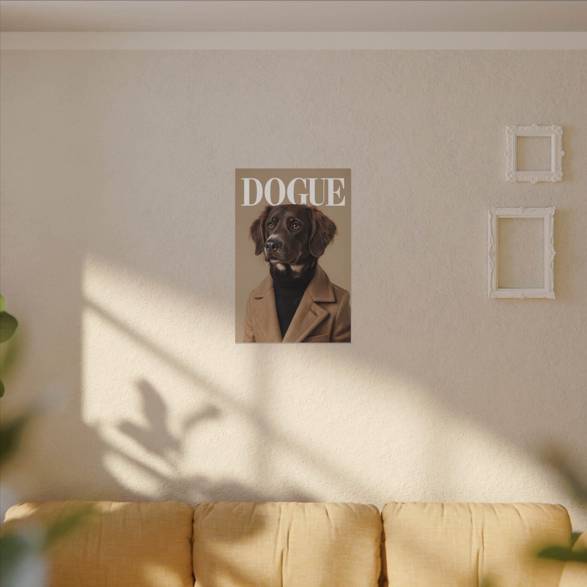 Stylish Dog Art Print Matte Canvas Stretched 0.75" - Multi-Size