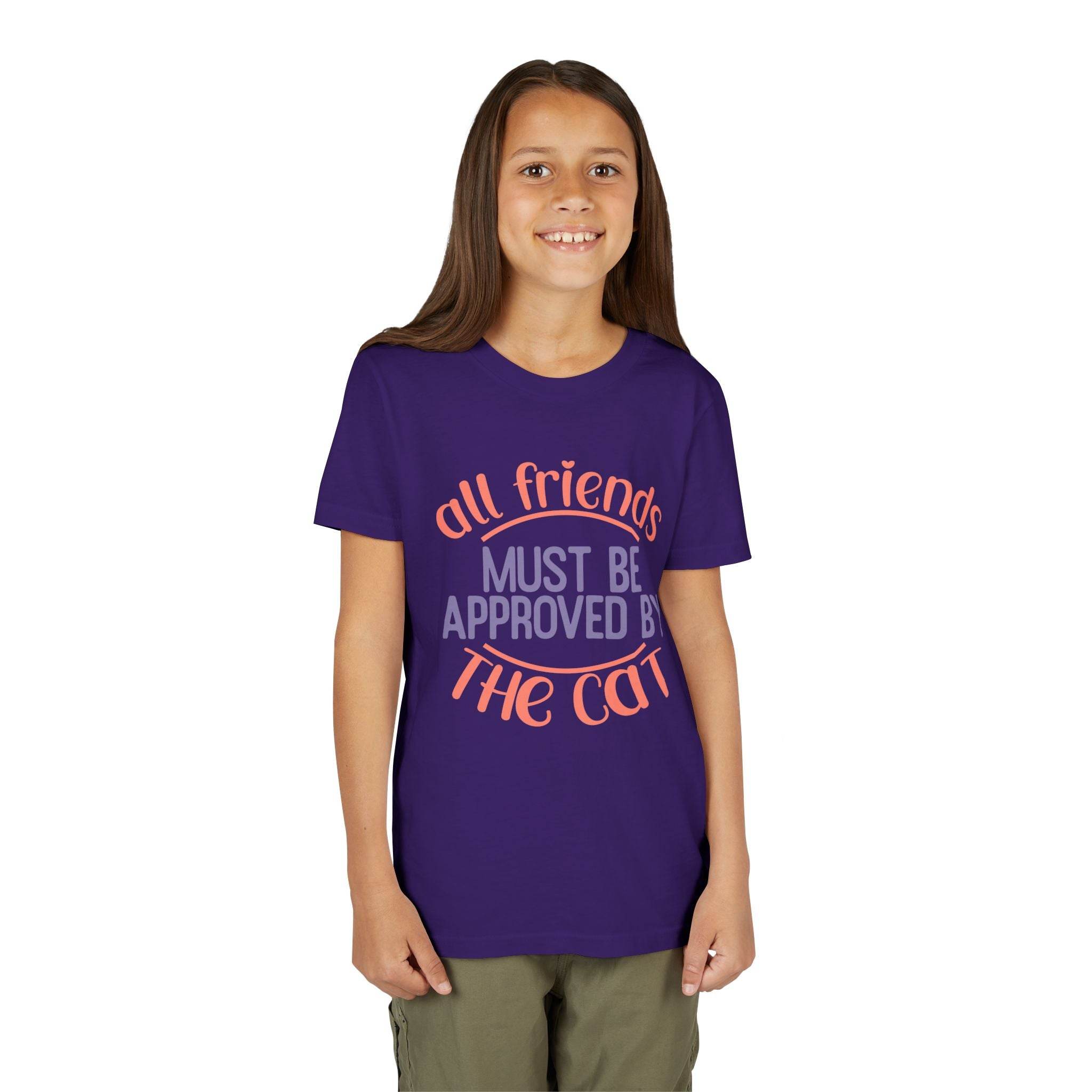 All Friends must be Approved by the Cat Youth Short Sleeve Tee - Esmeralda Ecostore