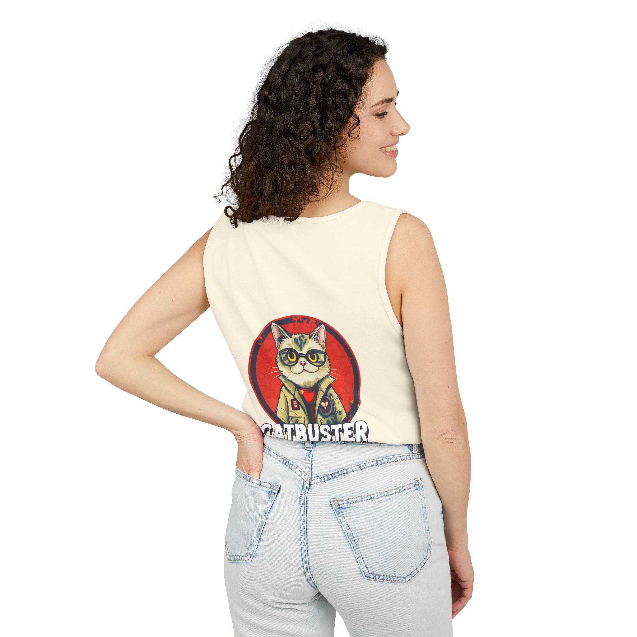 Catbuster Unisex Garment-Dyed Tank Top - Esmeralda Ecostore