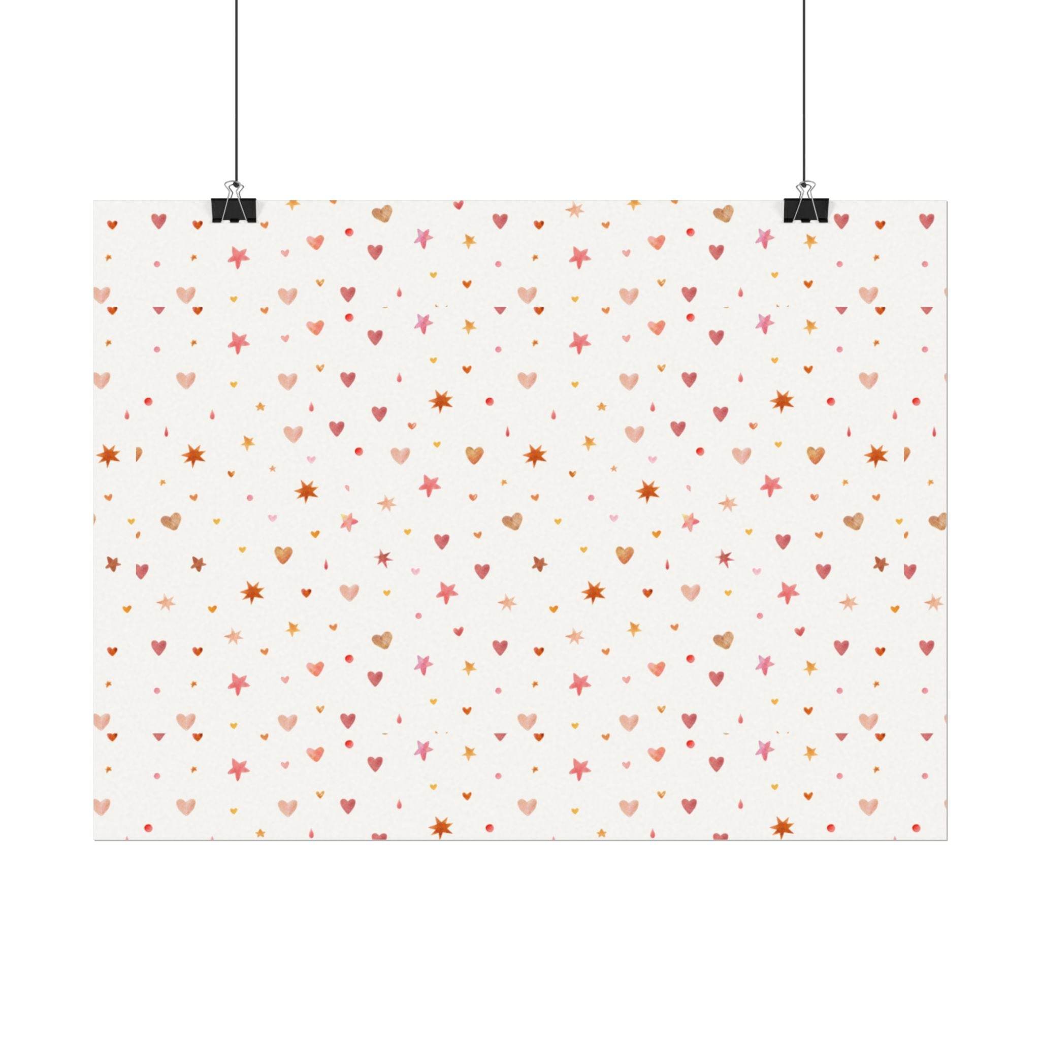 Heart Sparkle Textured Watercolor Matte Posters - Posters - Esmeralda Ecostore