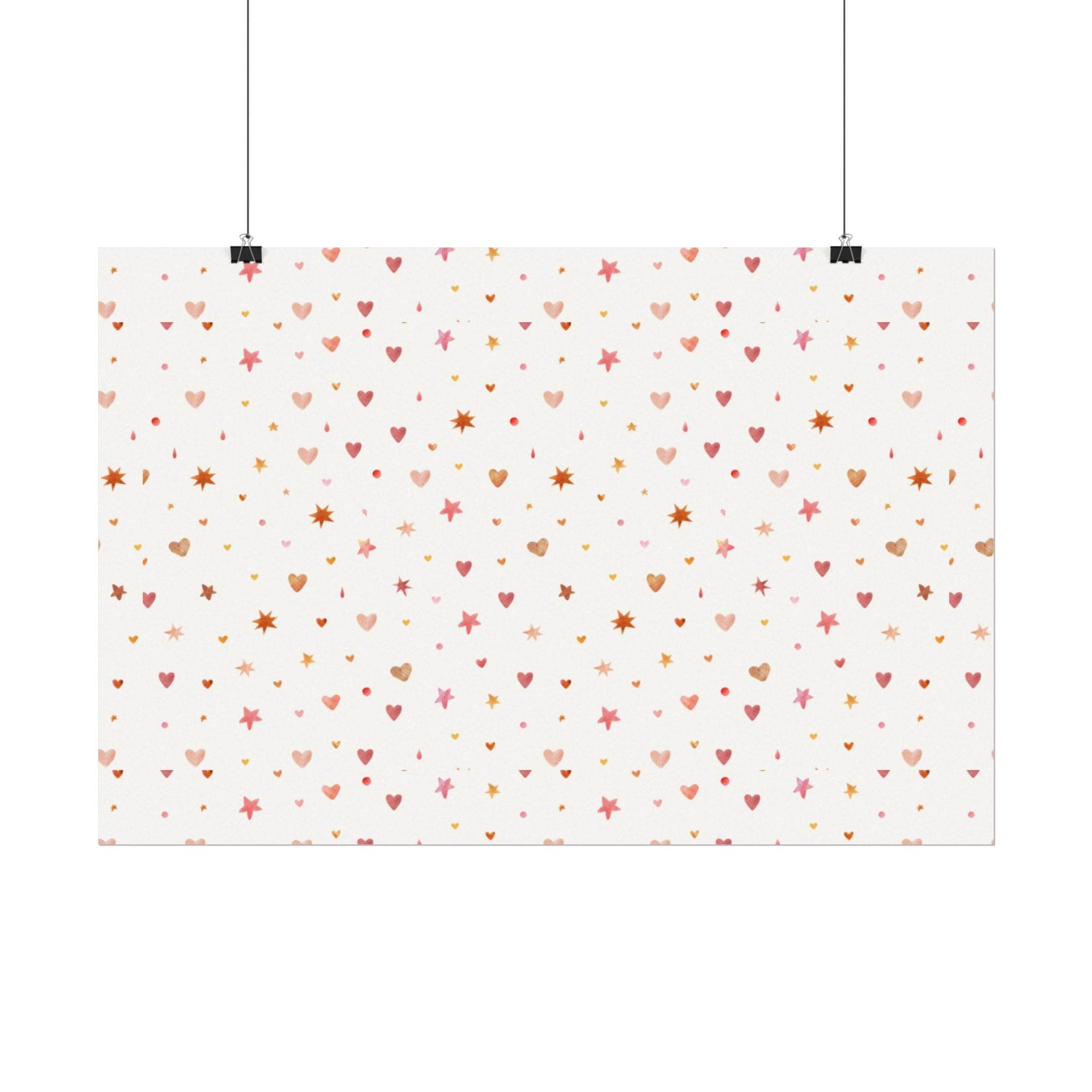 Heart Sparkle Textured Watercolor Matte Posters - Posters - Esmeralda Ecostore