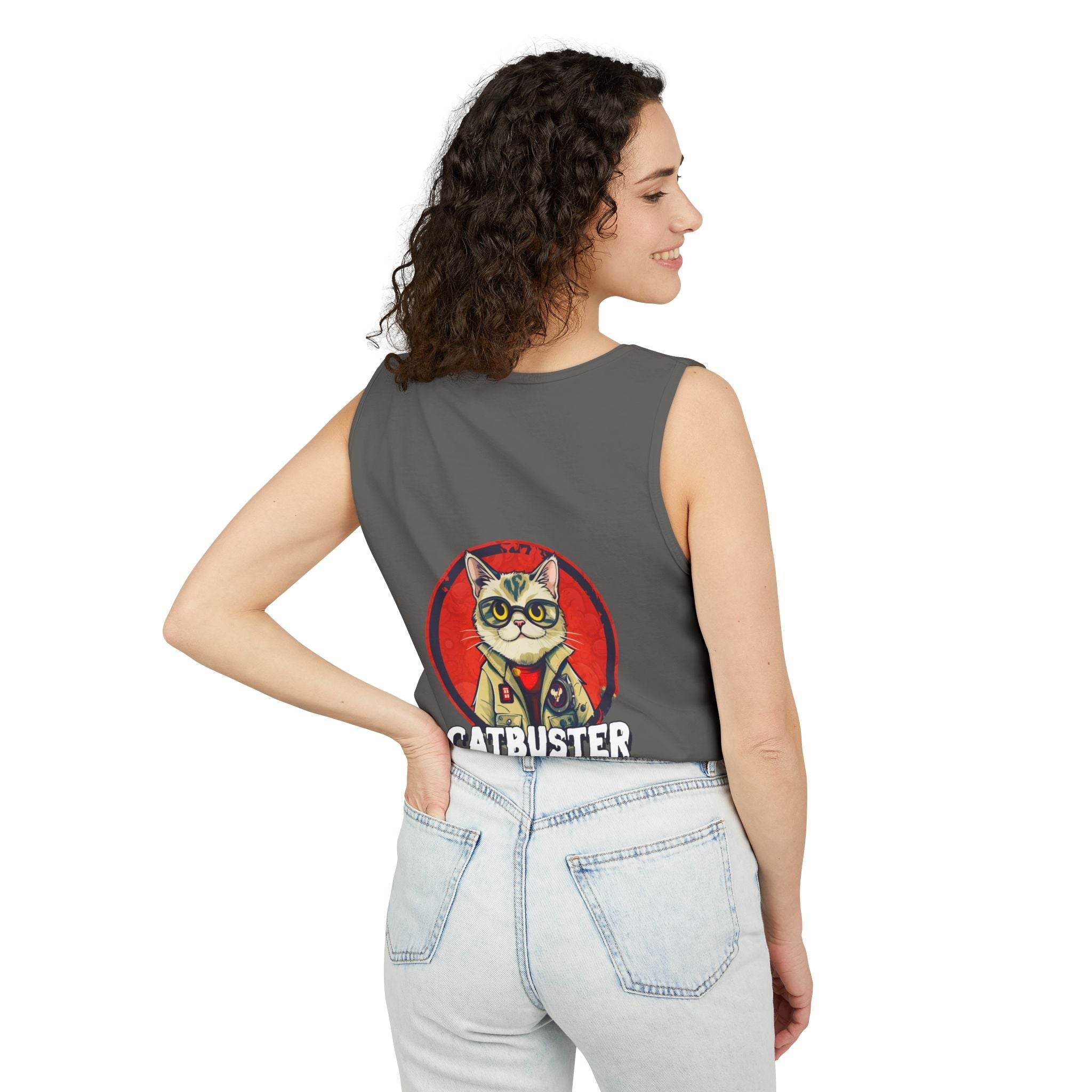 Catbuster Unisex Garment-Dyed Tank Top - Esmeralda Ecostore