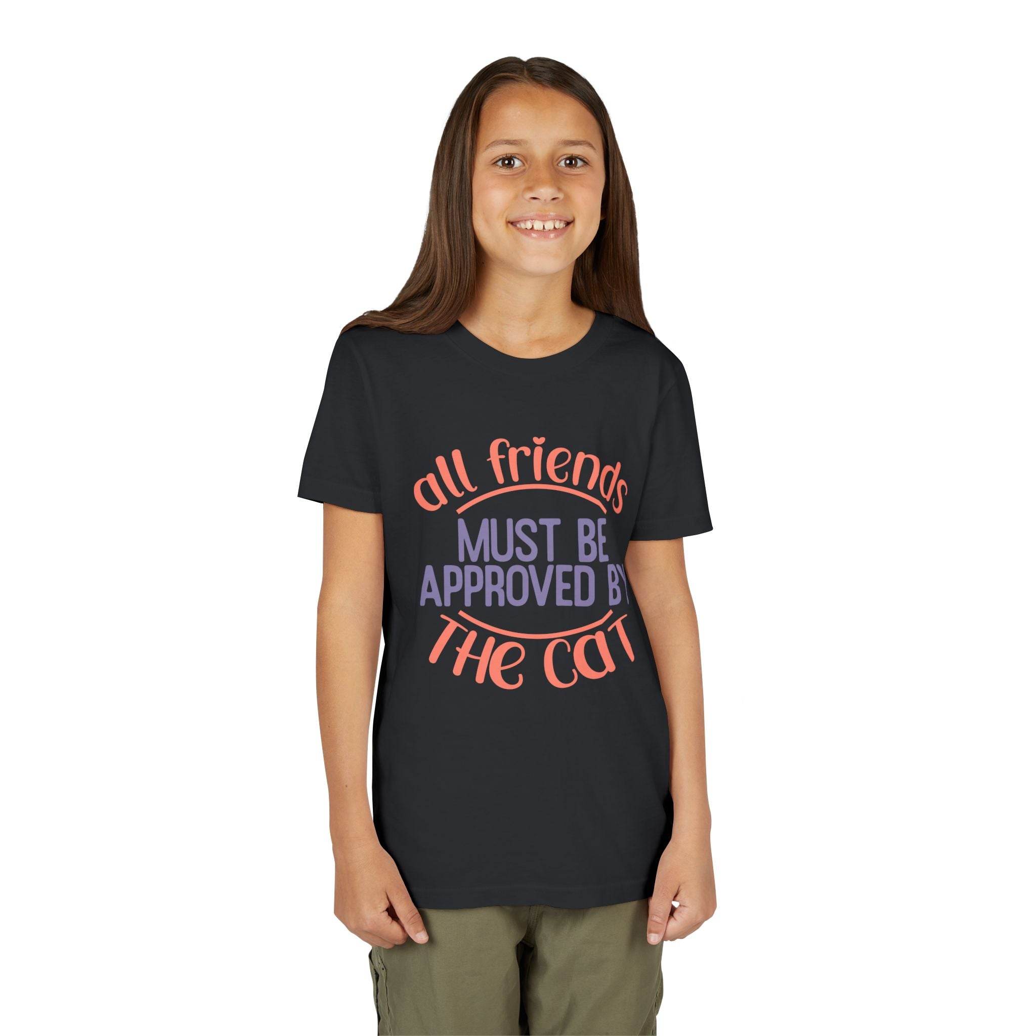 All Friends must be Approved by the Cat Youth Short Sleeve Tee - Esmeralda Ecostore