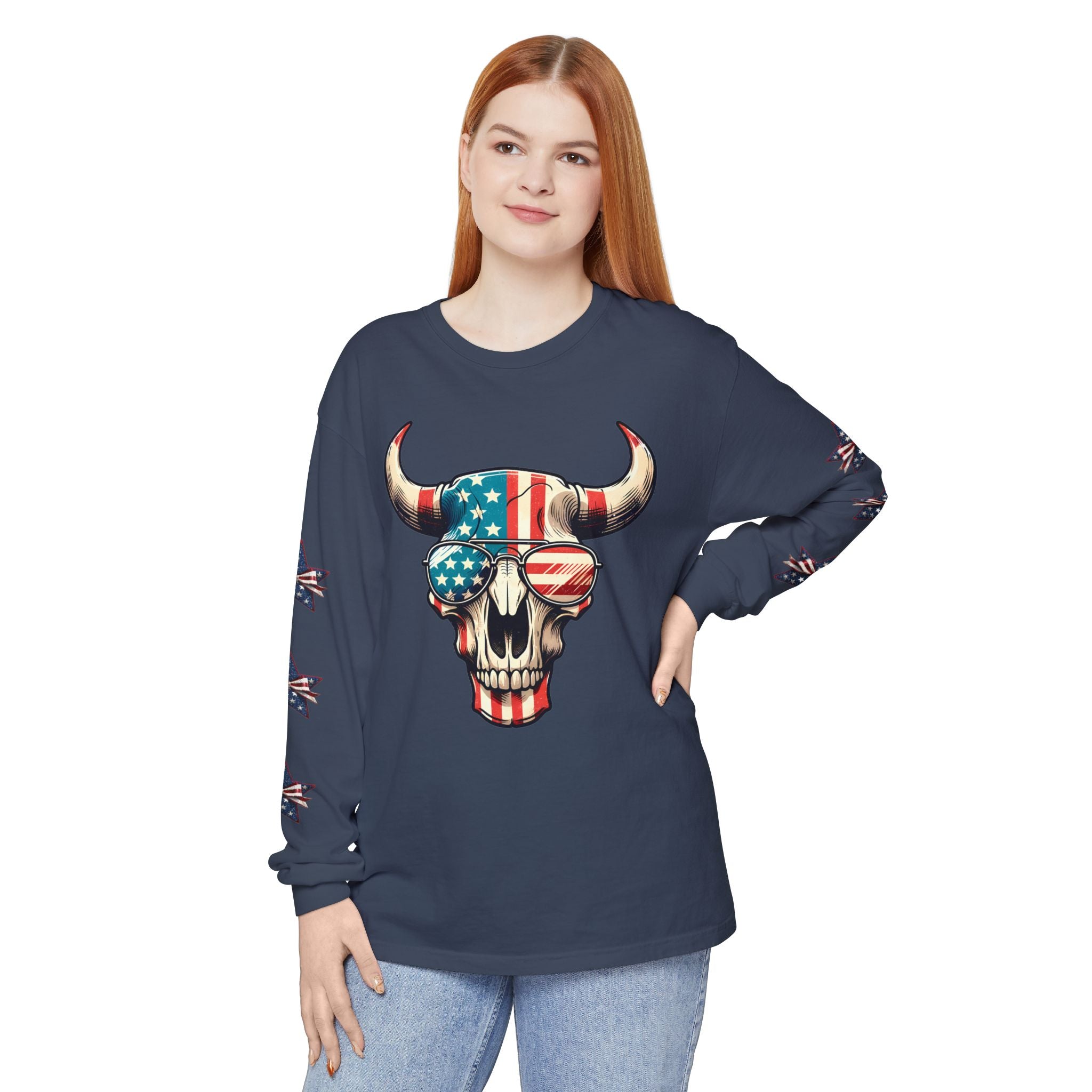 Liberty Horns Unisex Garment-Dyed Long Sleeve T-Shirt