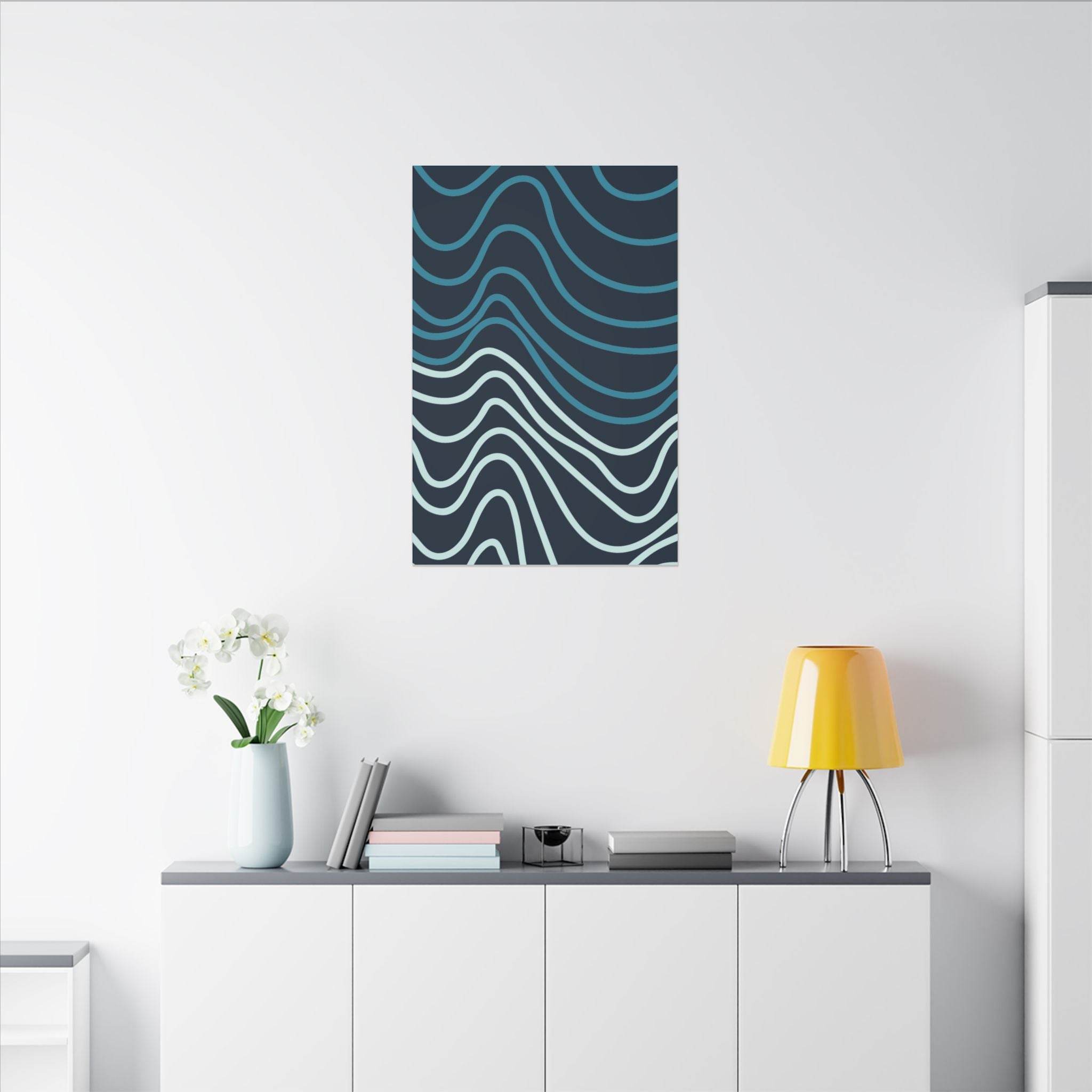 Wiggle Waves Matte Canvas Stretched Multi-Size - Esmeralda Ecostore