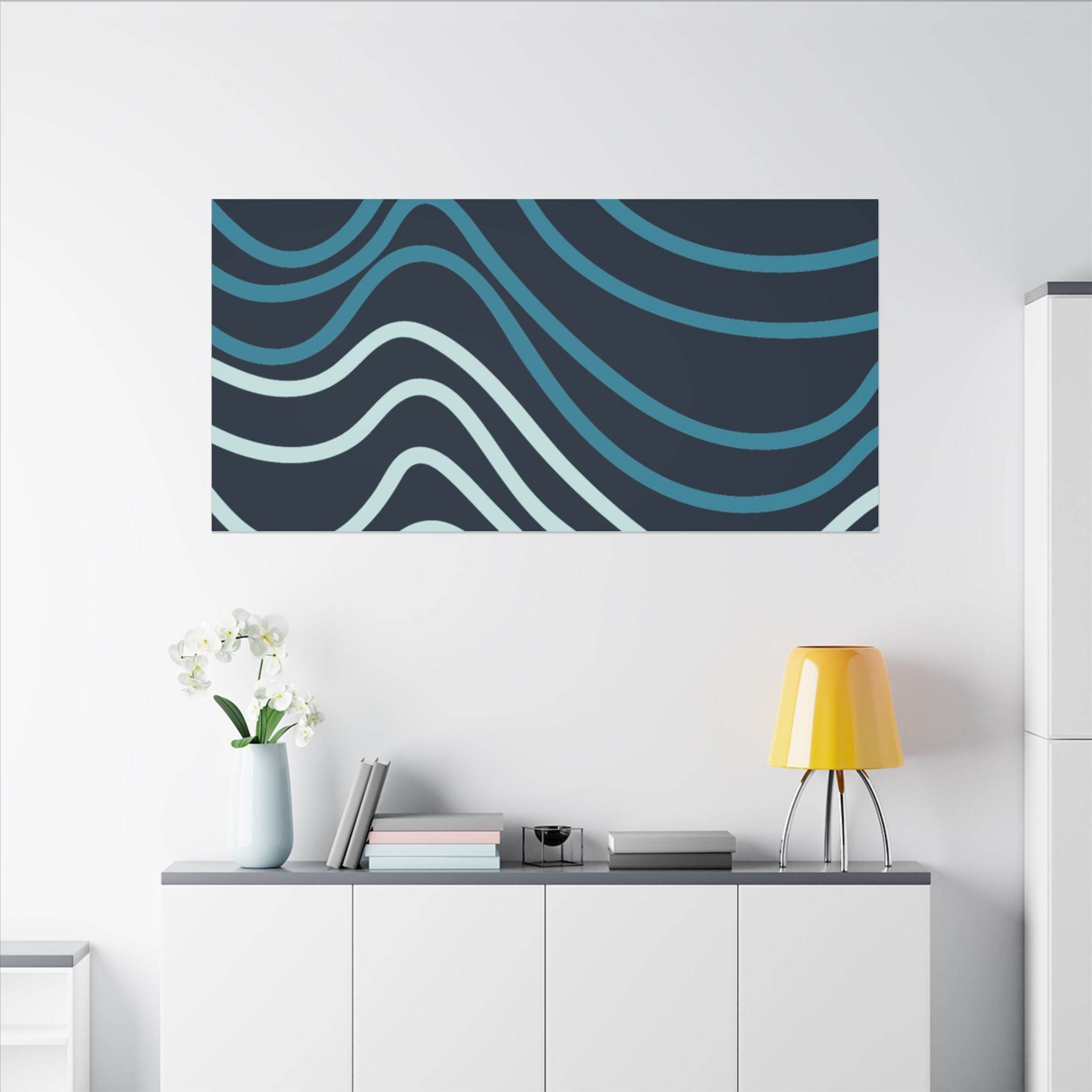 Wiggle Waves Matte Canvas Stretched Multi-Size - Esmeralda Ecostore