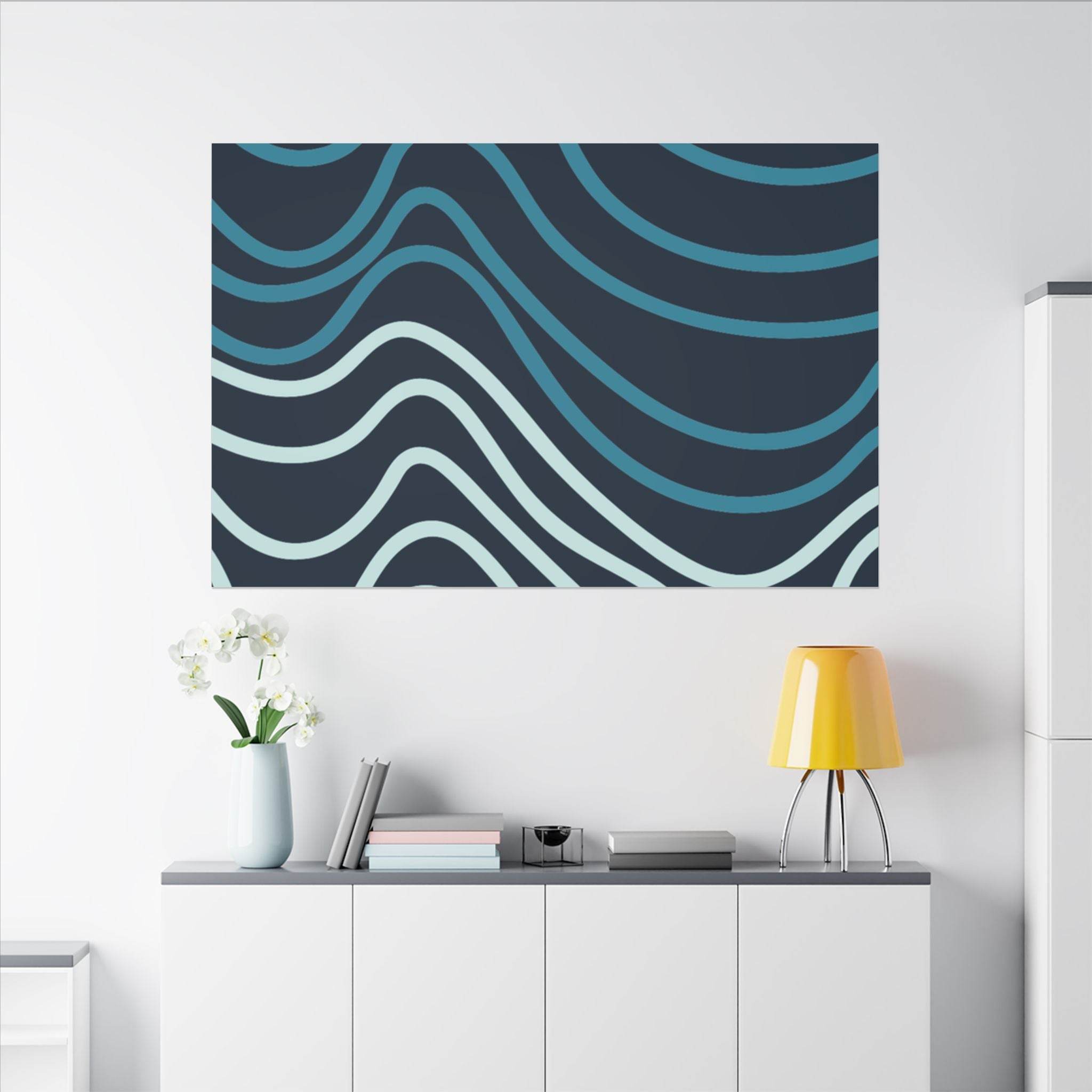 Wiggle Waves Matte Canvas Stretched Multi-Size - Esmeralda Ecostore