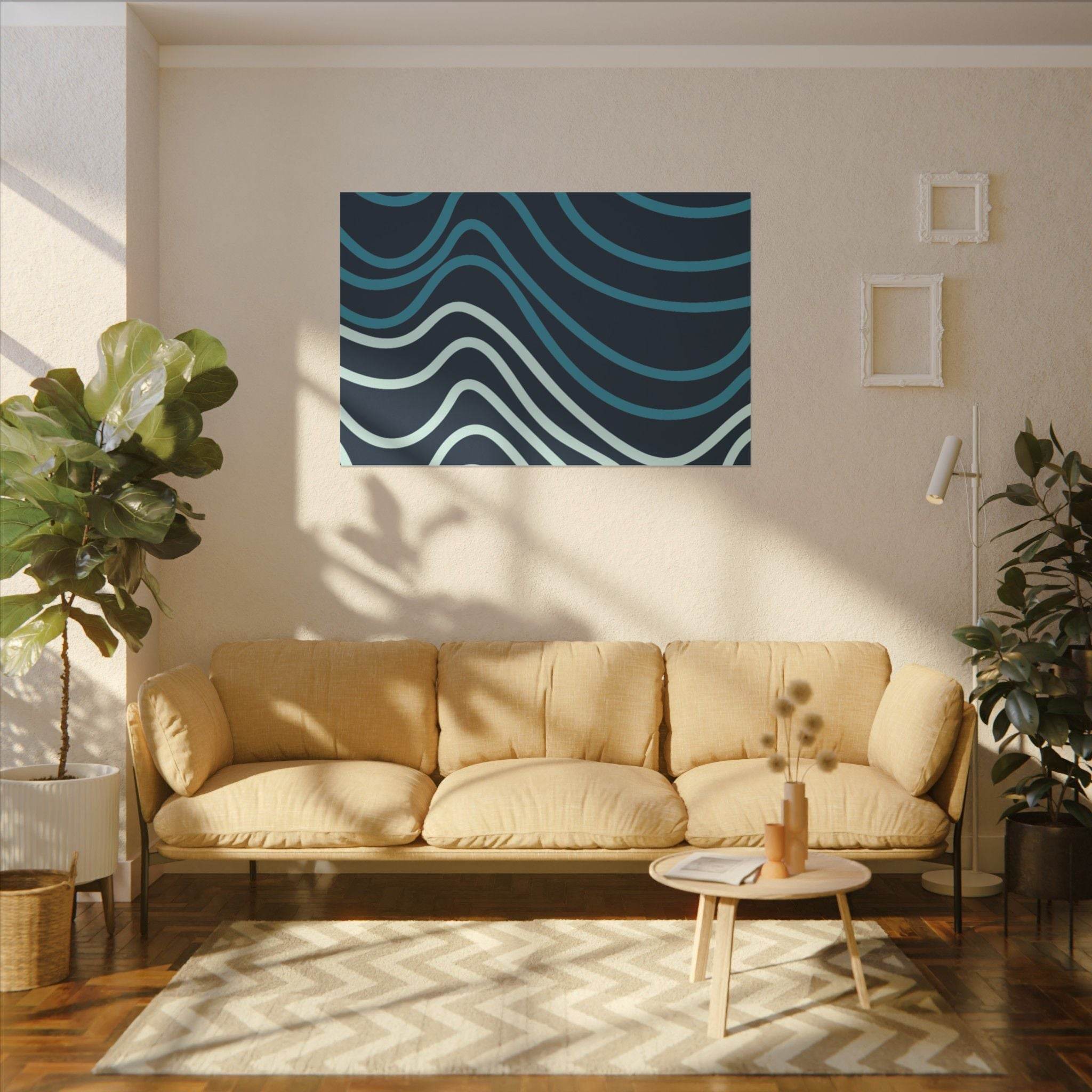 Wiggle Waves Matte Canvas Stretched Multi-Size - Esmeralda Ecostore