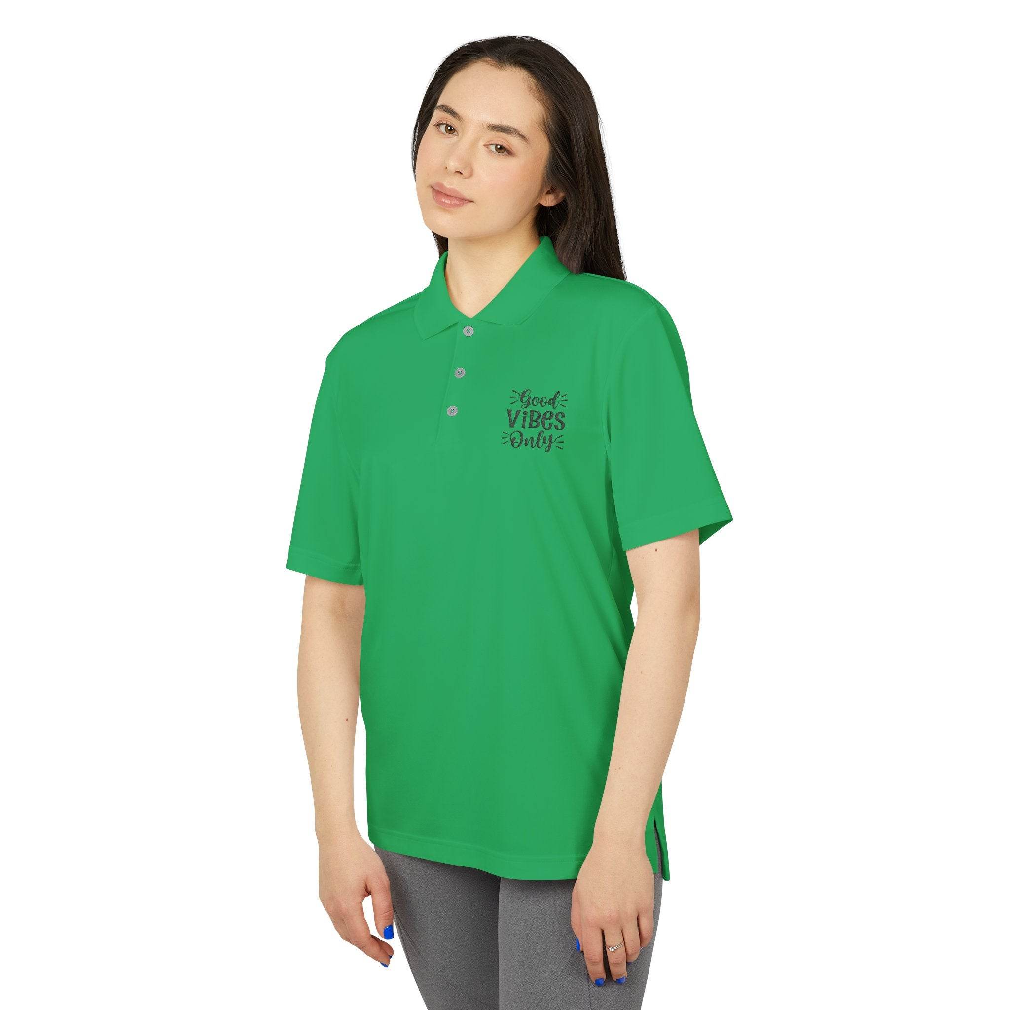 Good Vibes Only Adidas Unisex Performance Polo - Esmeralda Ecostore