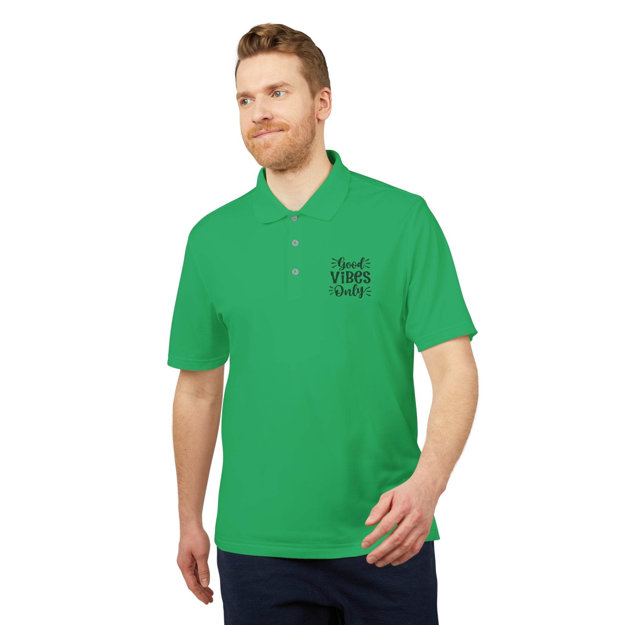 Good Vibes Only Adidas Unisex Performance Polo - Esmeralda Ecostore
