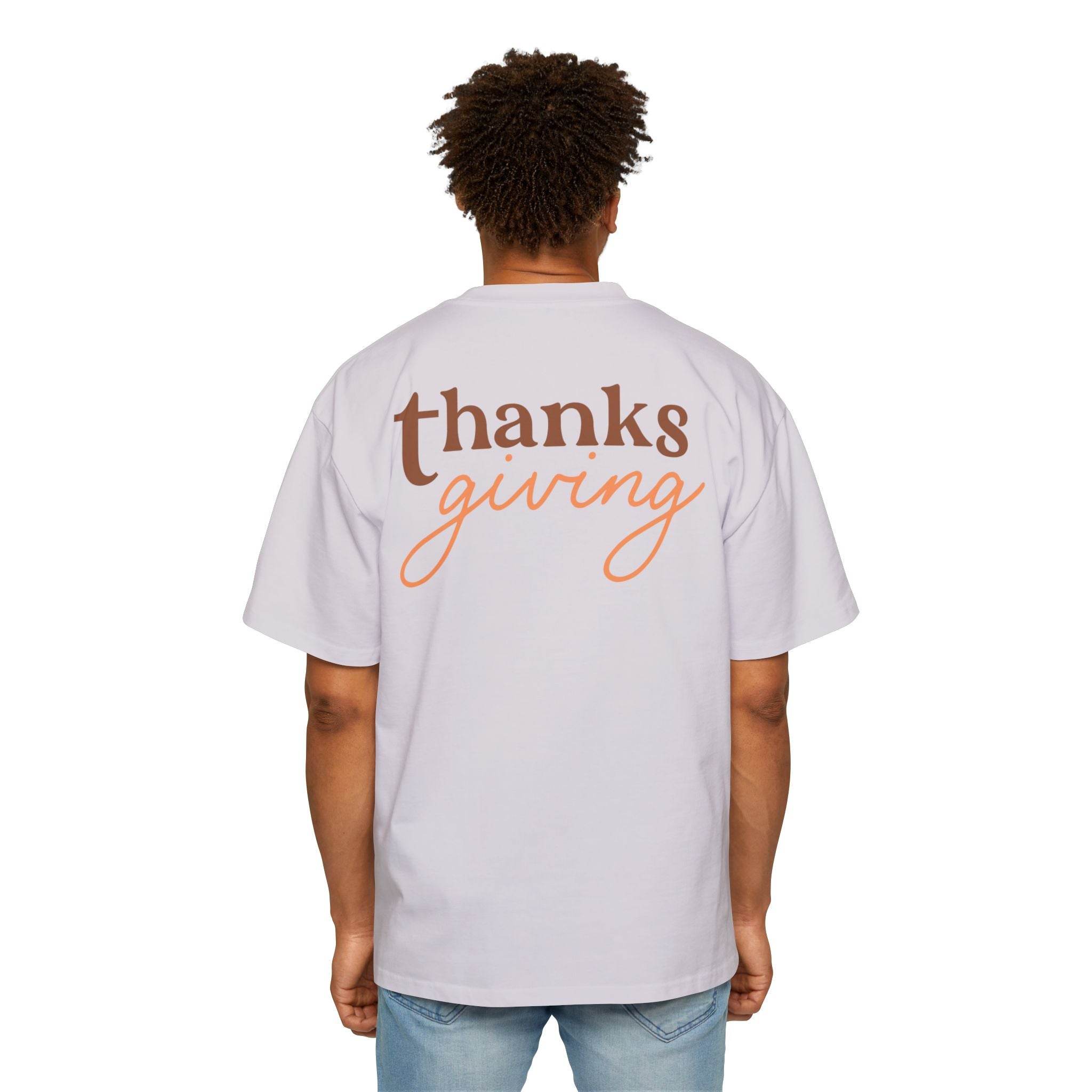 Thanksgiving Men's Heavy Oversized Tee - Esmeralda Ecostore