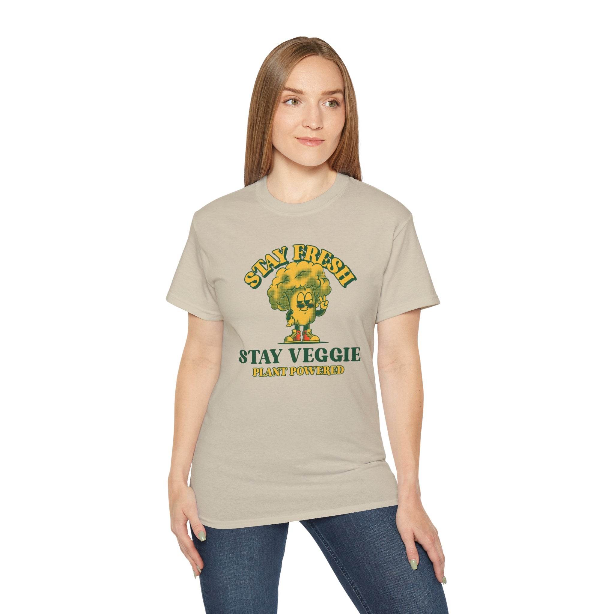 Stay Veggie Unisex Ultra Cotton Tee - Esmeralda Ecostore