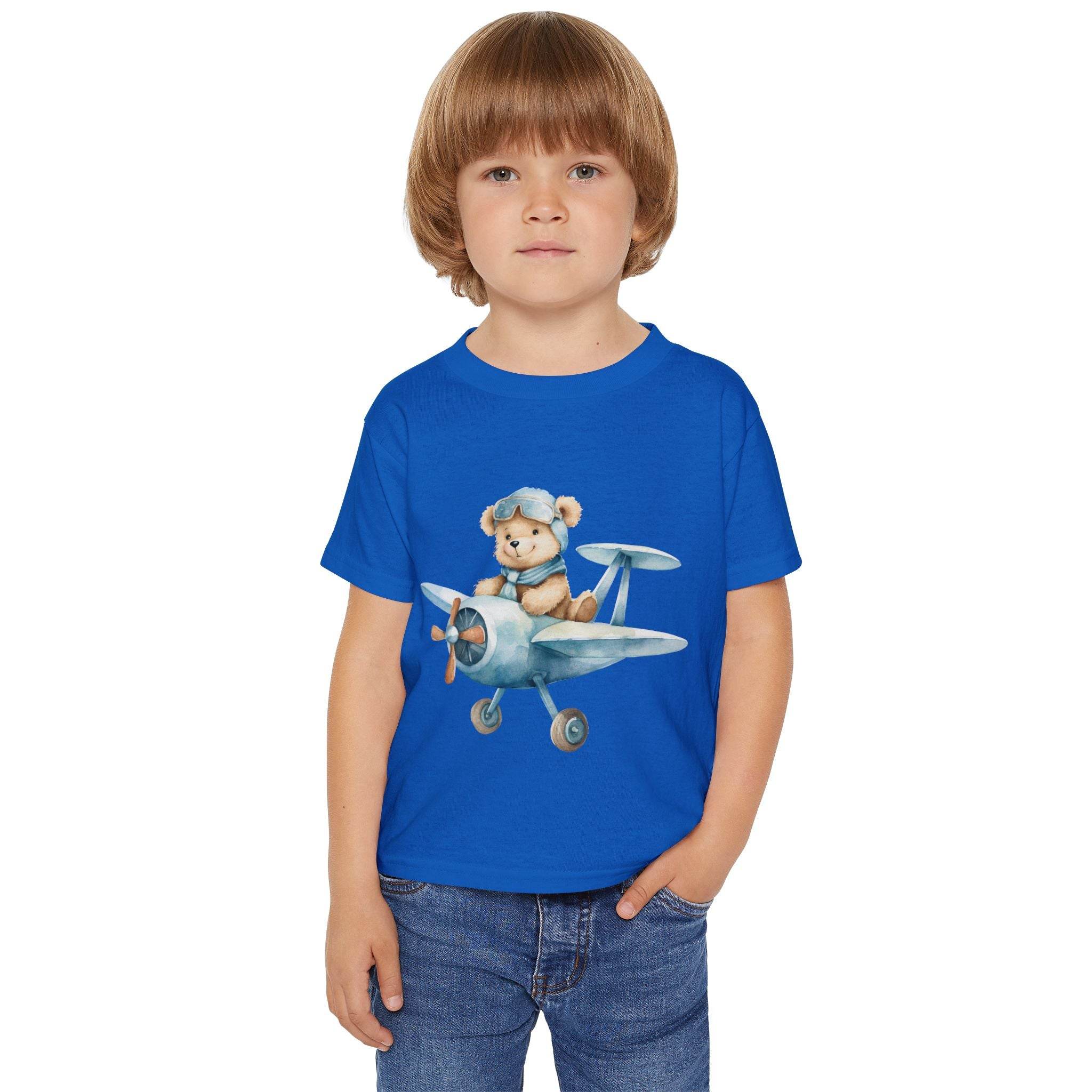 Aviator Bear Heavy Cotton™ Toddler T-shirt - Esmeralda Ecostore
