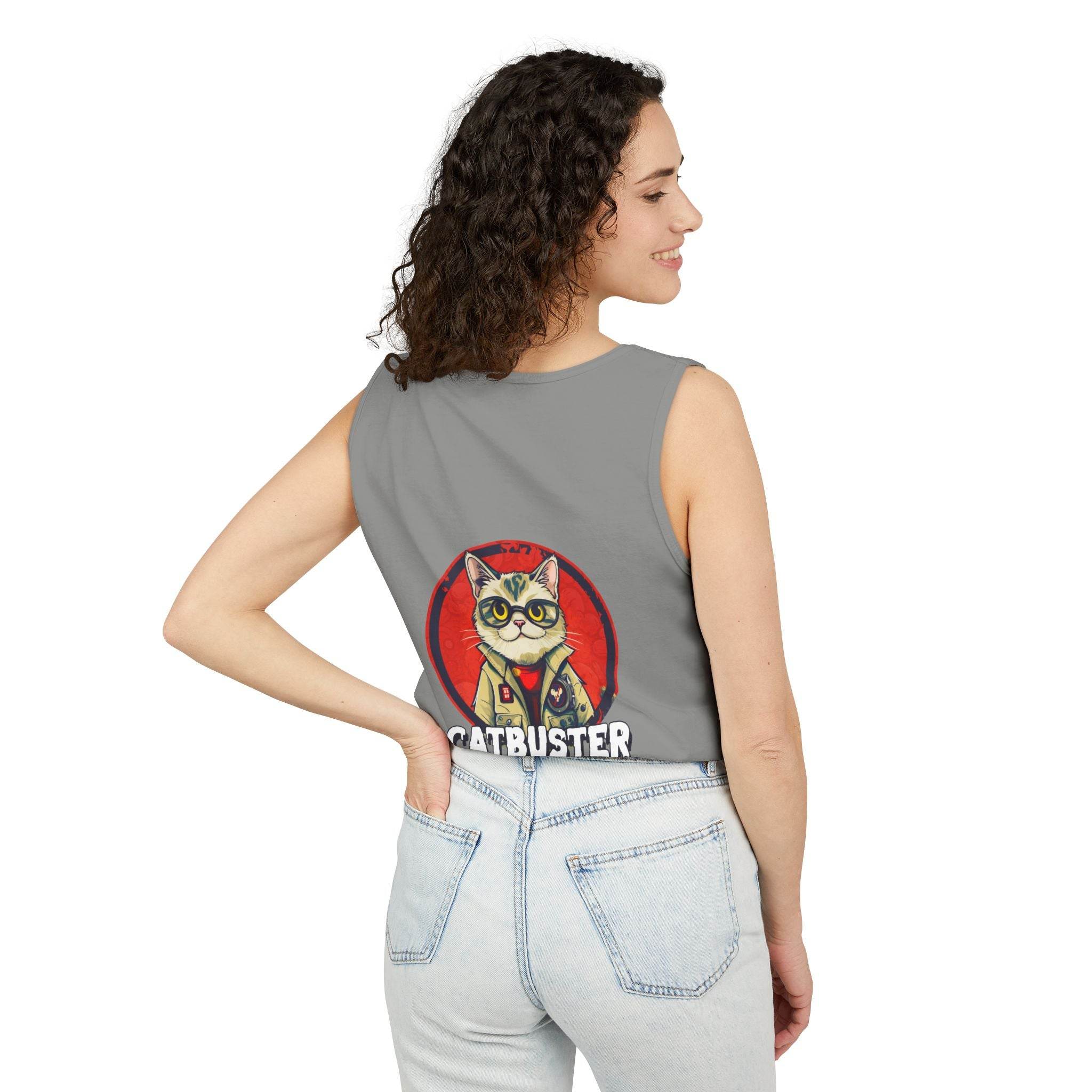 Catbuster Unisex Garment-Dyed Tank Top - Esmeralda Ecostore