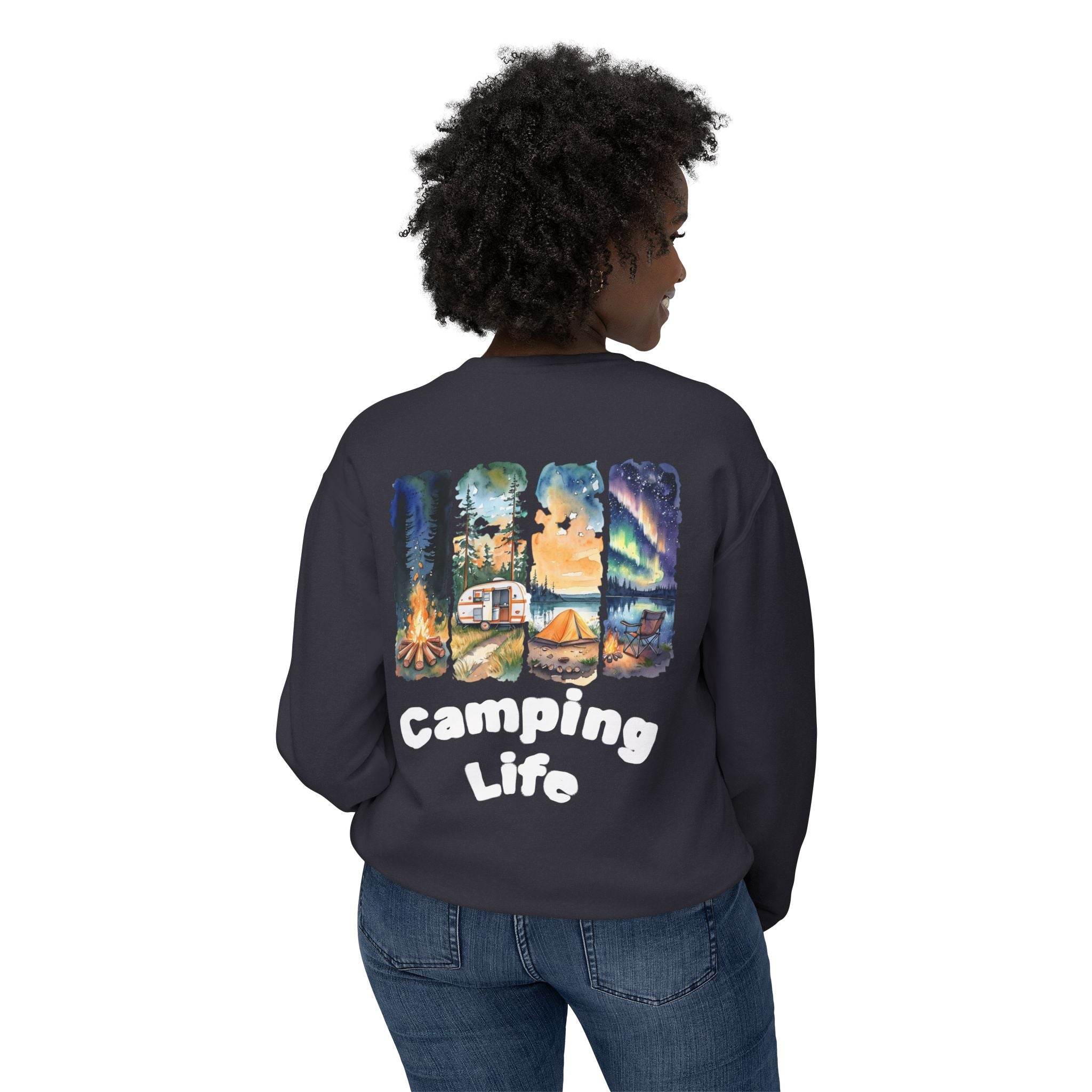 Camping Life Unisex Lightweight Crewneck Sweatshirt