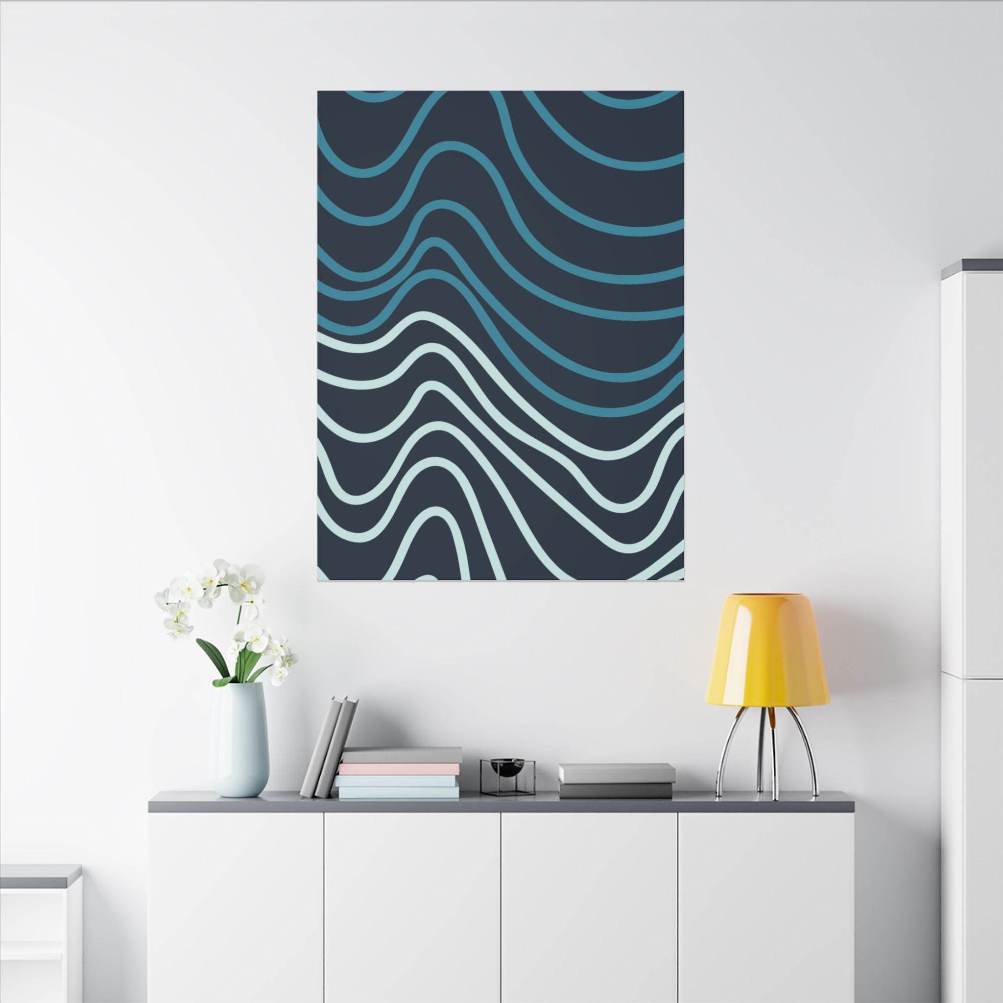 Wiggle Waves Matte Canvas Stretched Multi-Size - Esmeralda Ecostore