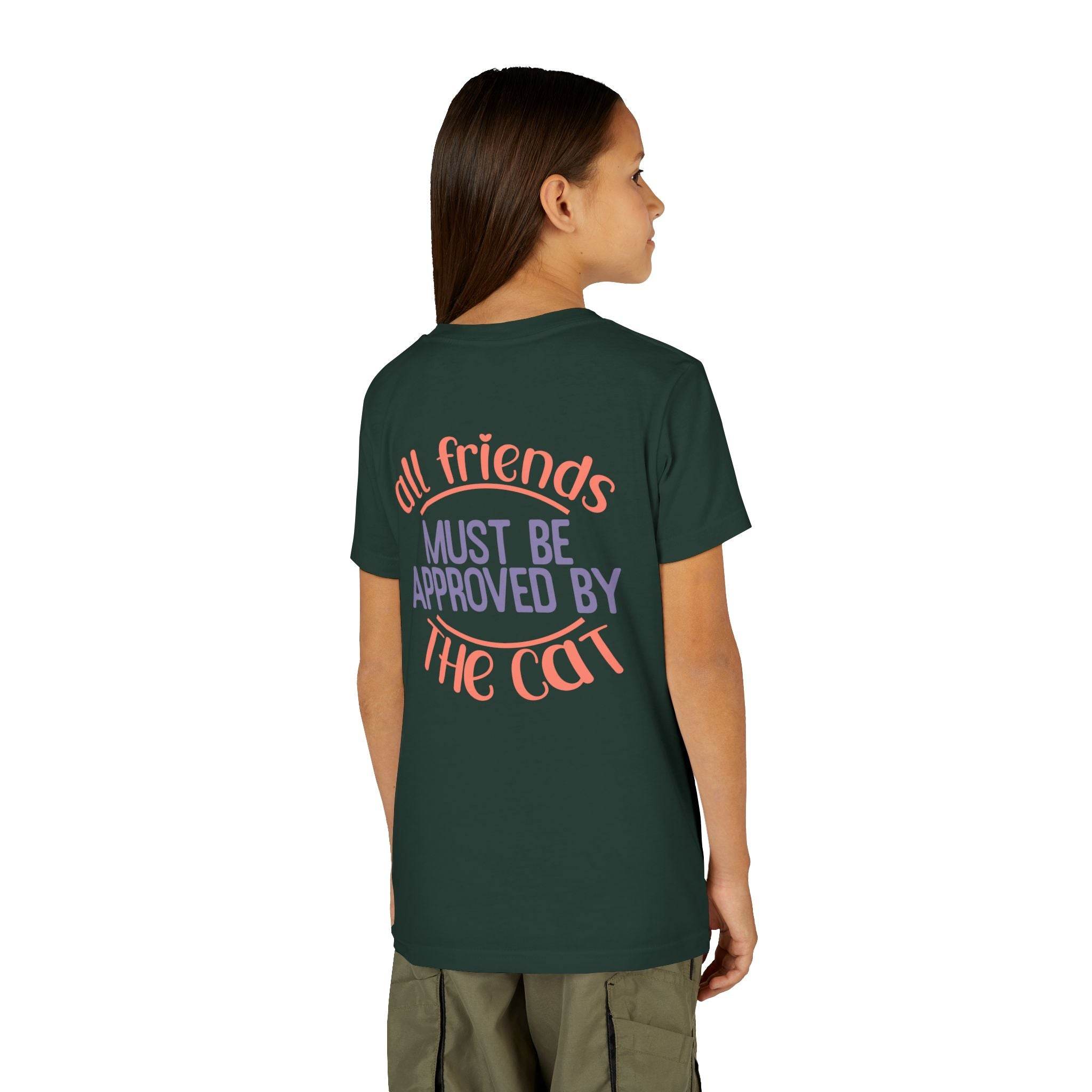 All Friends must be Approved by the Cat Youth Short Sleeve Tee - Esmeralda Ecostore