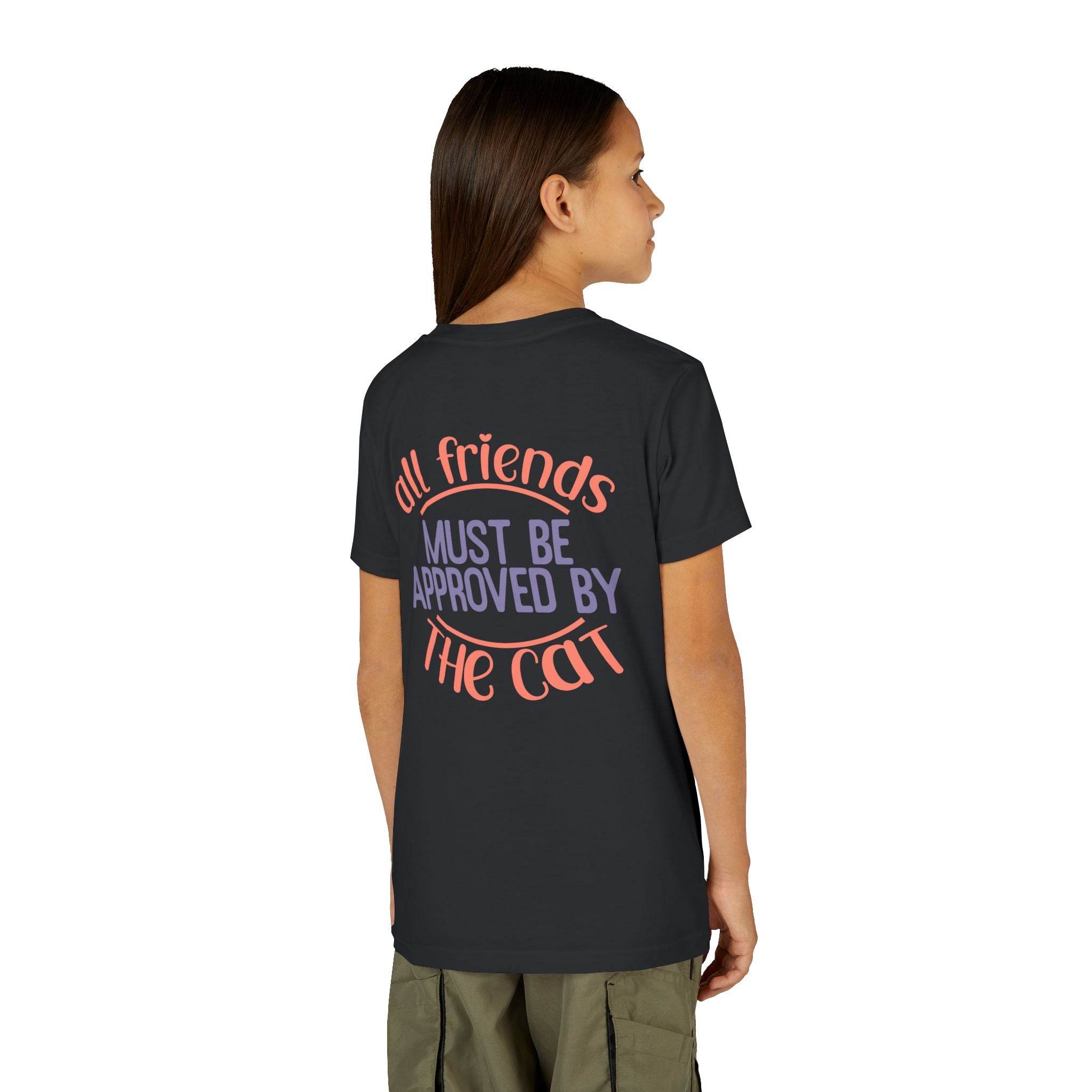 All Friends must be Approved by the Cat Youth Short Sleeve Tee - Esmeralda Ecostore