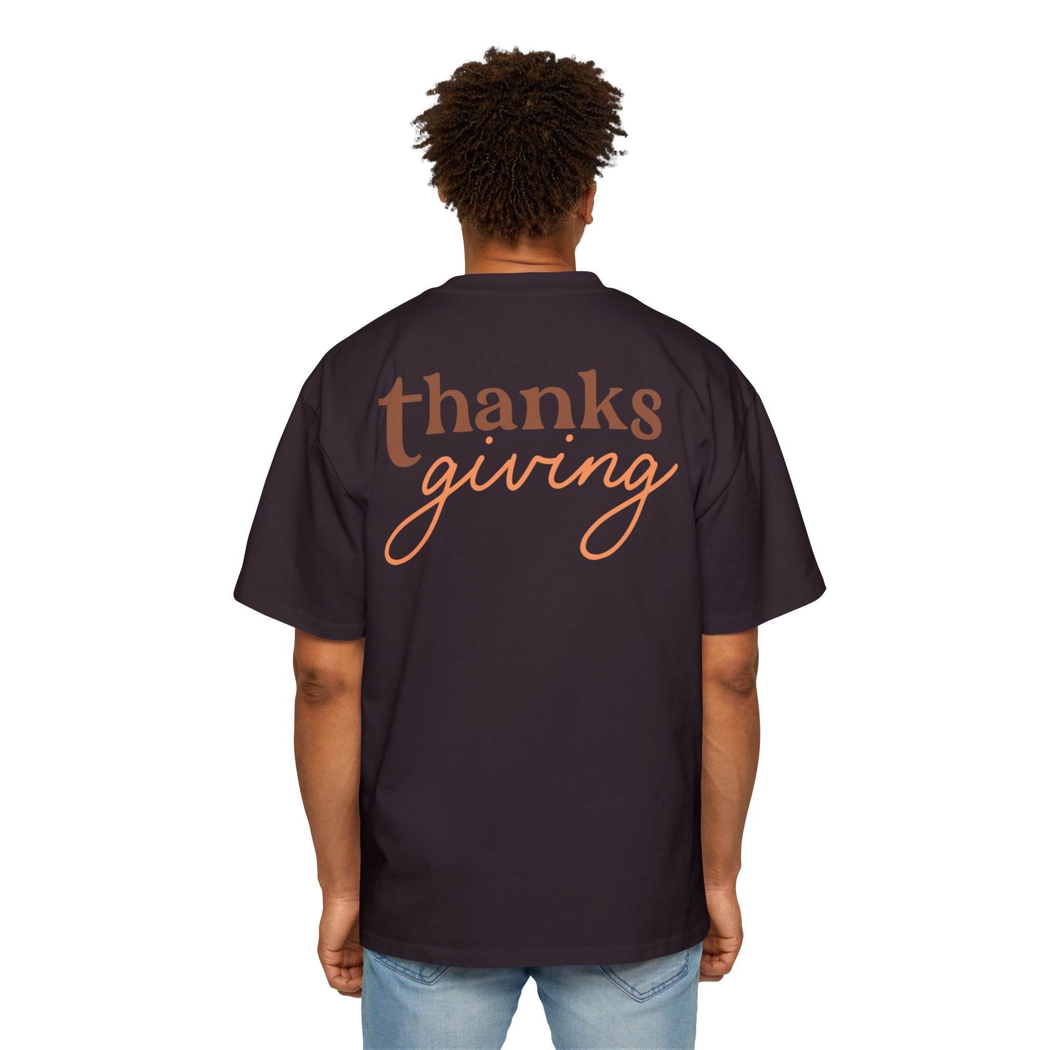 Thanksgiving Men's Heavy Oversized Tee - Esmeralda Ecostore