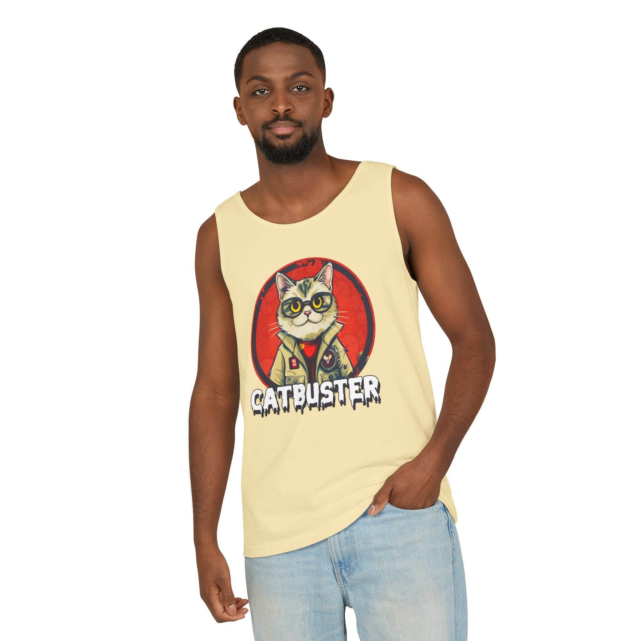 Catbuster Unisex Garment-Dyed Tank Top - Esmeralda Ecostore