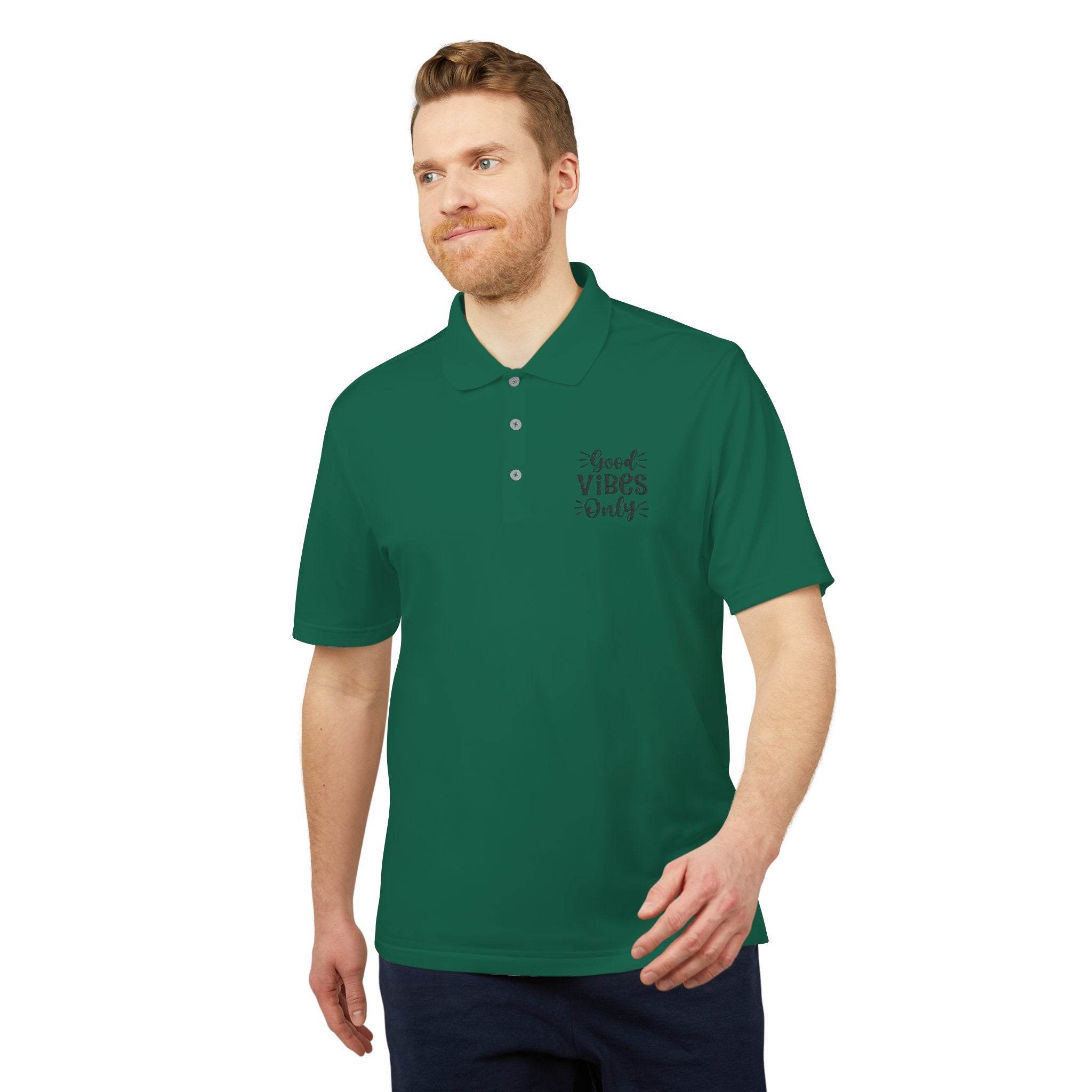 Good Vibes Only Adidas Unisex Performance Polo - Esmeralda Ecostore