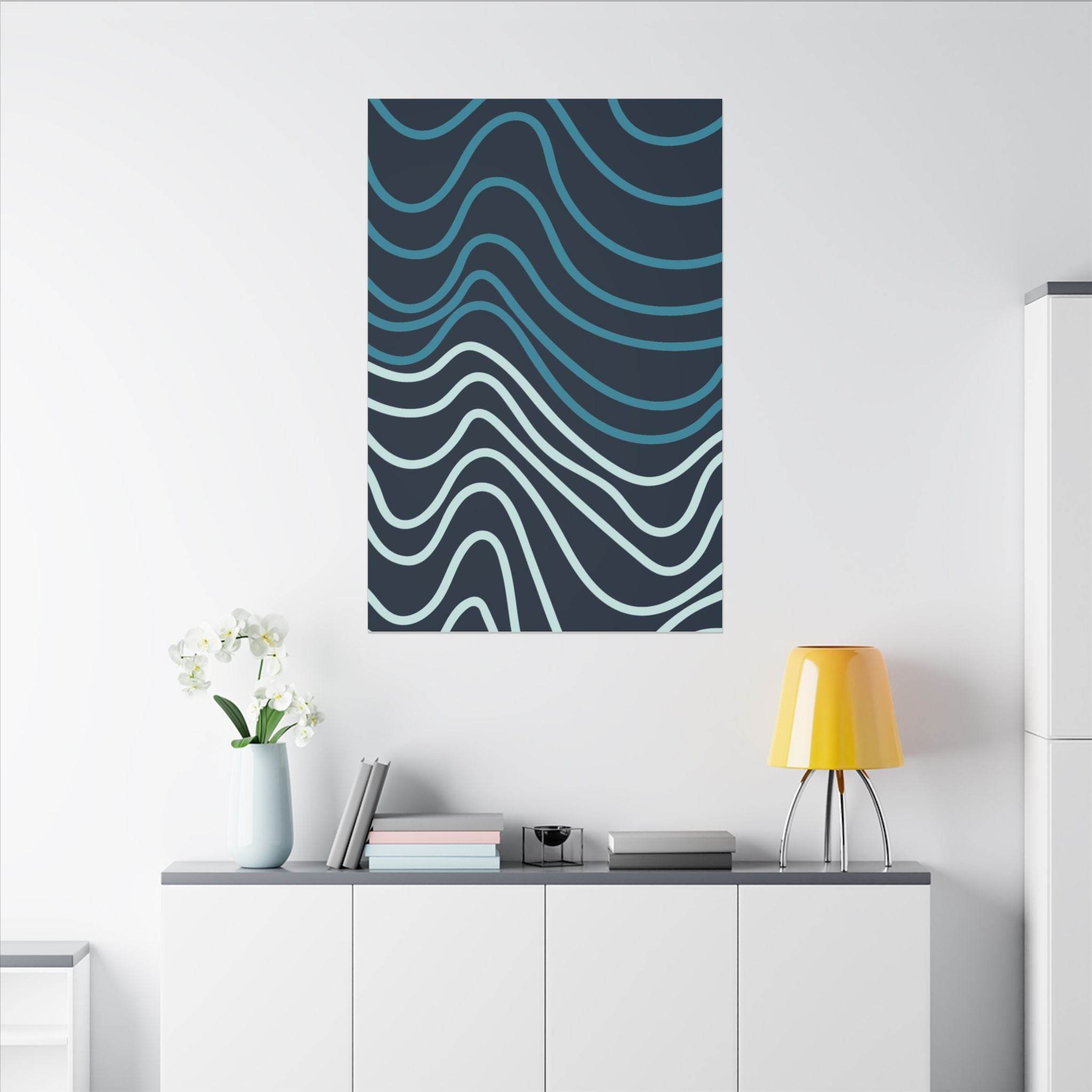 Wiggle Waves Matte Canvas Stretched Multi-Size - Esmeralda Ecostore