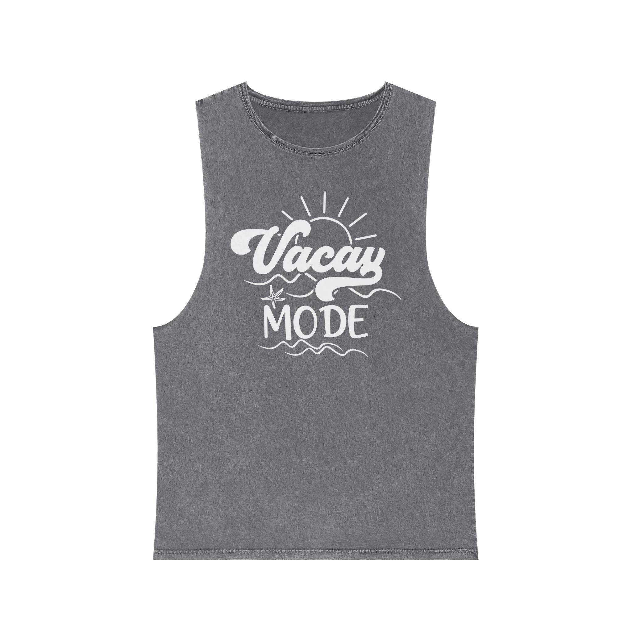 Vacay Mode Unisex Stonewash Tank Top - Esmeralda Ecostore