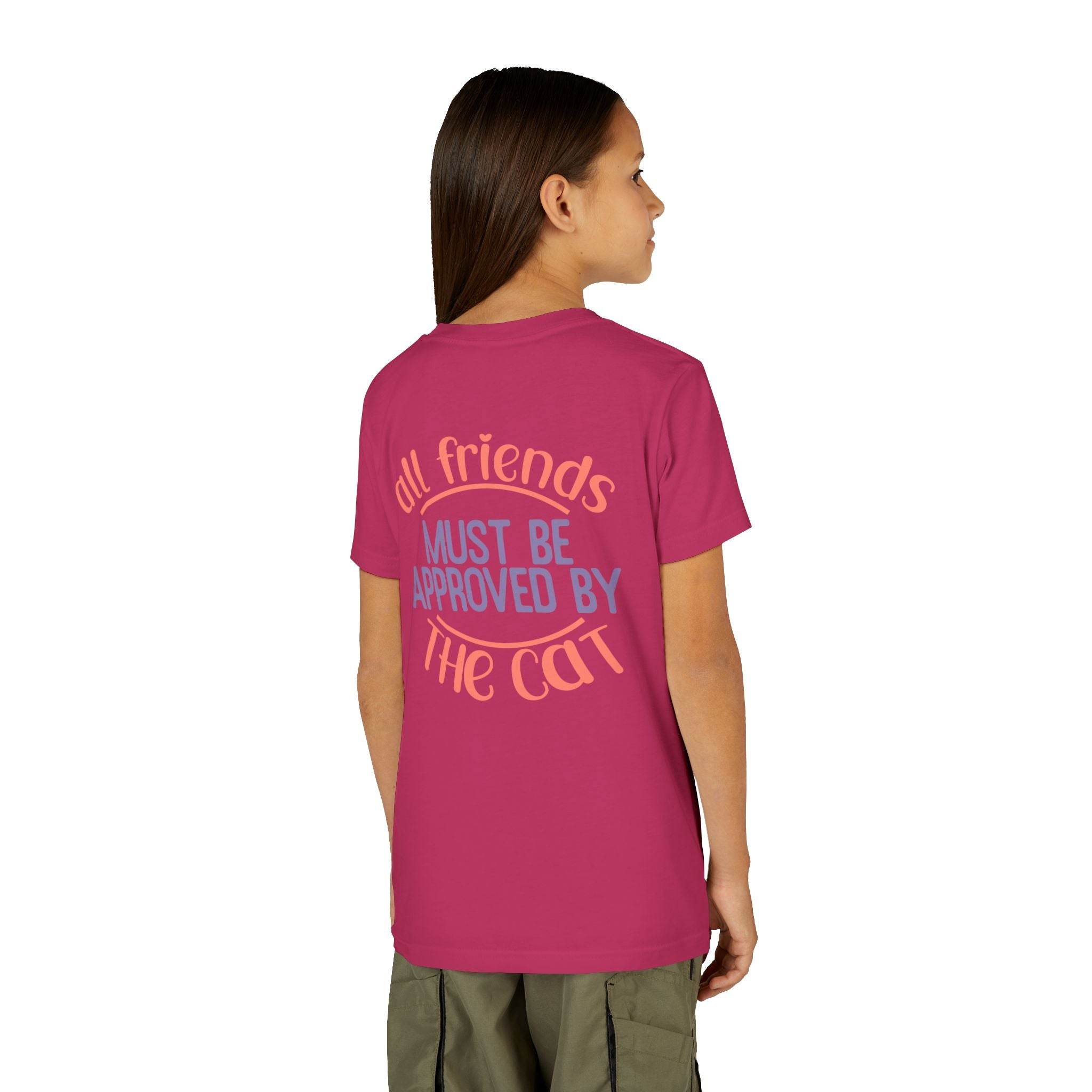 All Friends must be Approved by the Cat Youth Short Sleeve Tee - Esmeralda Ecostore