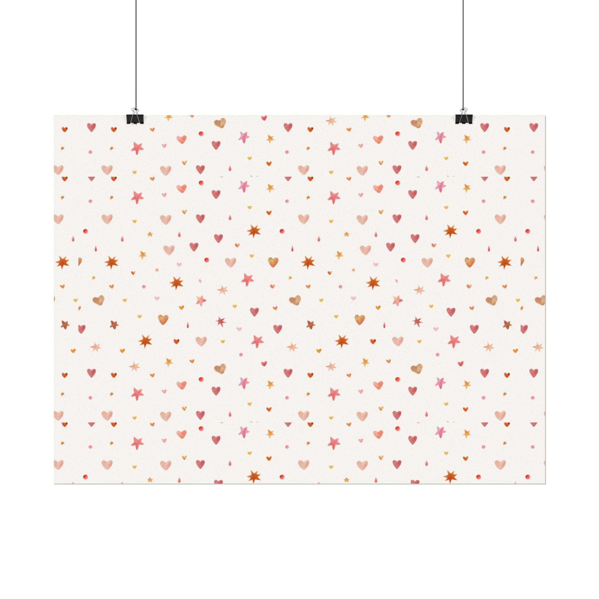 Heart Sparkle Textured Watercolor Matte Posters - Posters - Esmeralda Ecostore