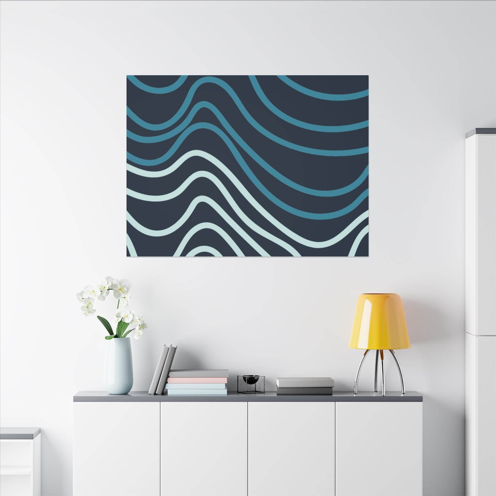 Wiggle Waves Matte Canvas Stretched Multi-Size - Esmeralda Ecostore