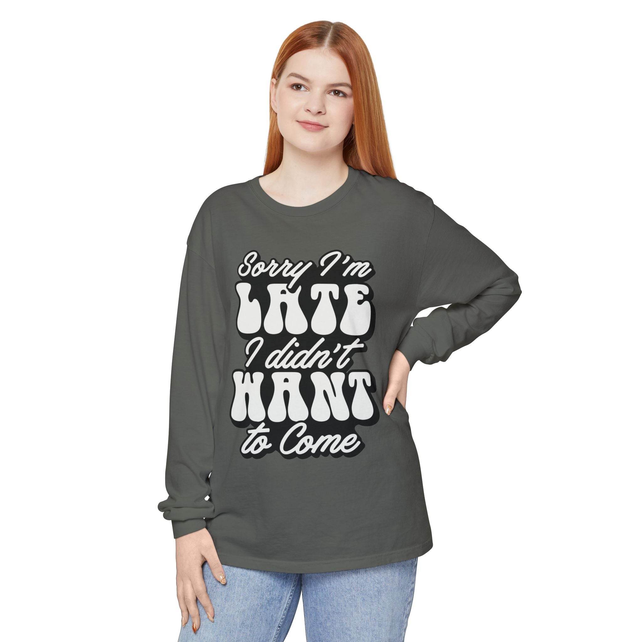 Sarcastic Unisex Garment-Dyed Long Sleeve T-Shirt - Esmeralda Ecostore
