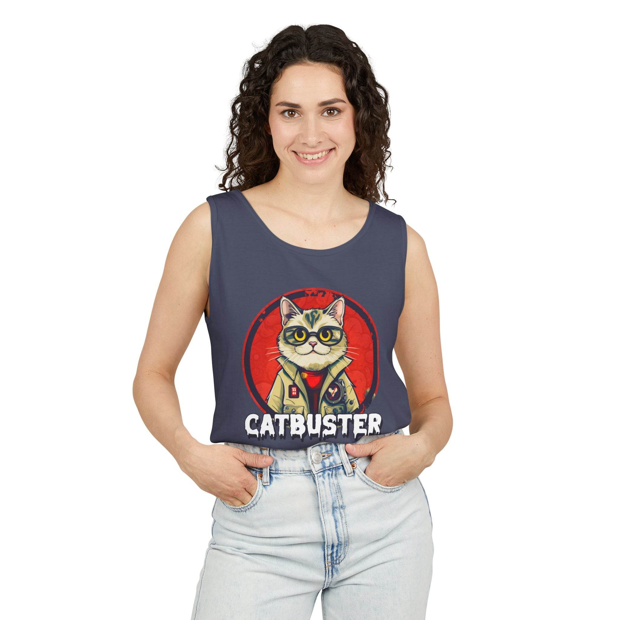 Catbuster Unisex Garment-Dyed Tank Top - Esmeralda Ecostore